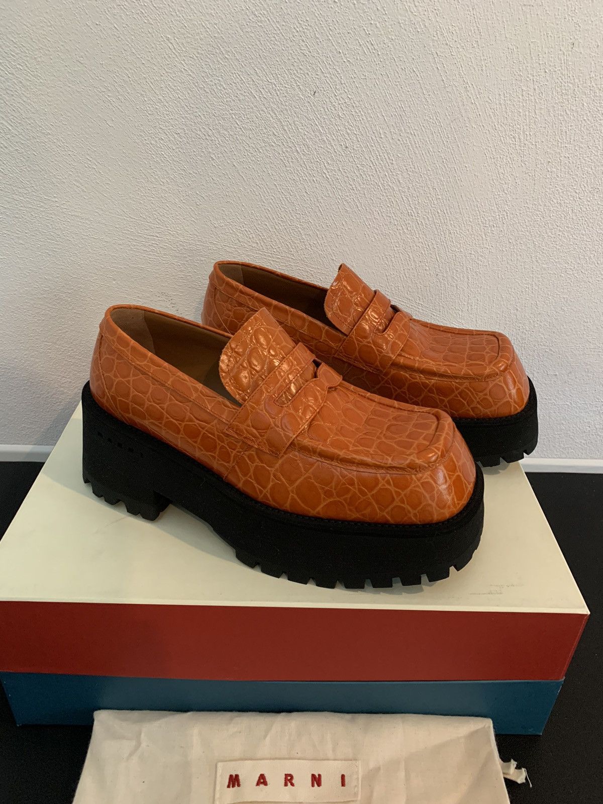 Marni Marni Platform Leather Loaffers Size US 7 / IT 37 - 1 Thumbnail