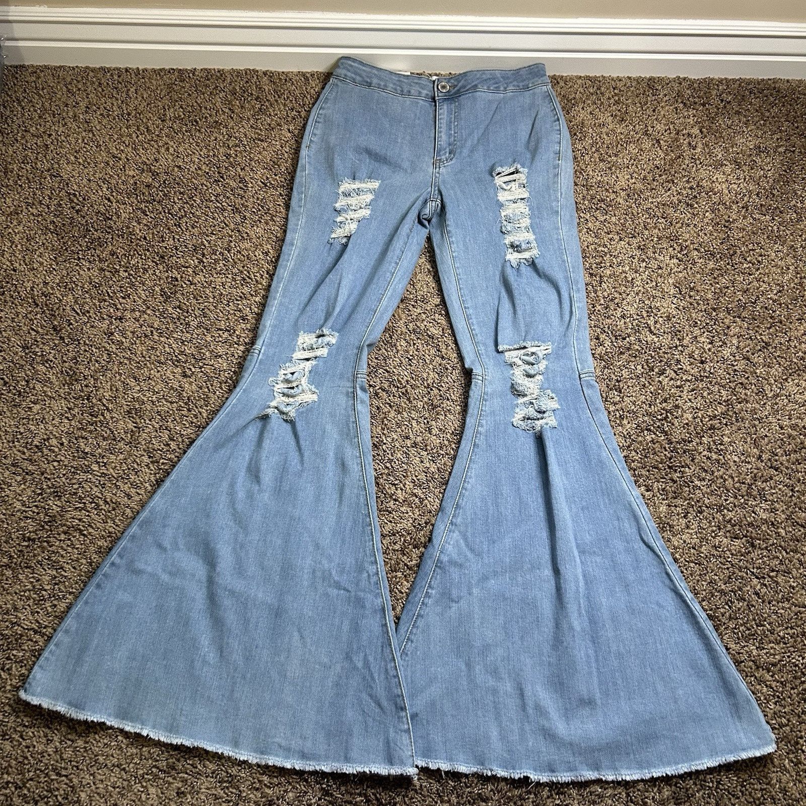rue21 Rue21 Jeans sz 5 Junior Blue Flare Bell Bottom Stretch Y2K Size 25" / US 0 / IT 36 - 1 Thumbnail