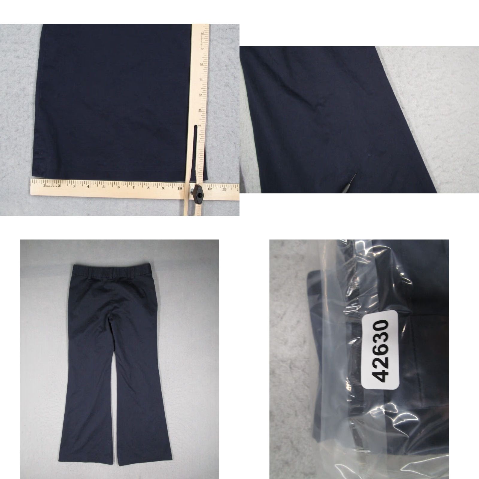 Tory Burch Tory Burch Blue Mid Rise Wide Leg Pants Women's 6 Cotton Blend Machine Washable Size 28" / US 6 / IT 42 - 8 Thumbnail