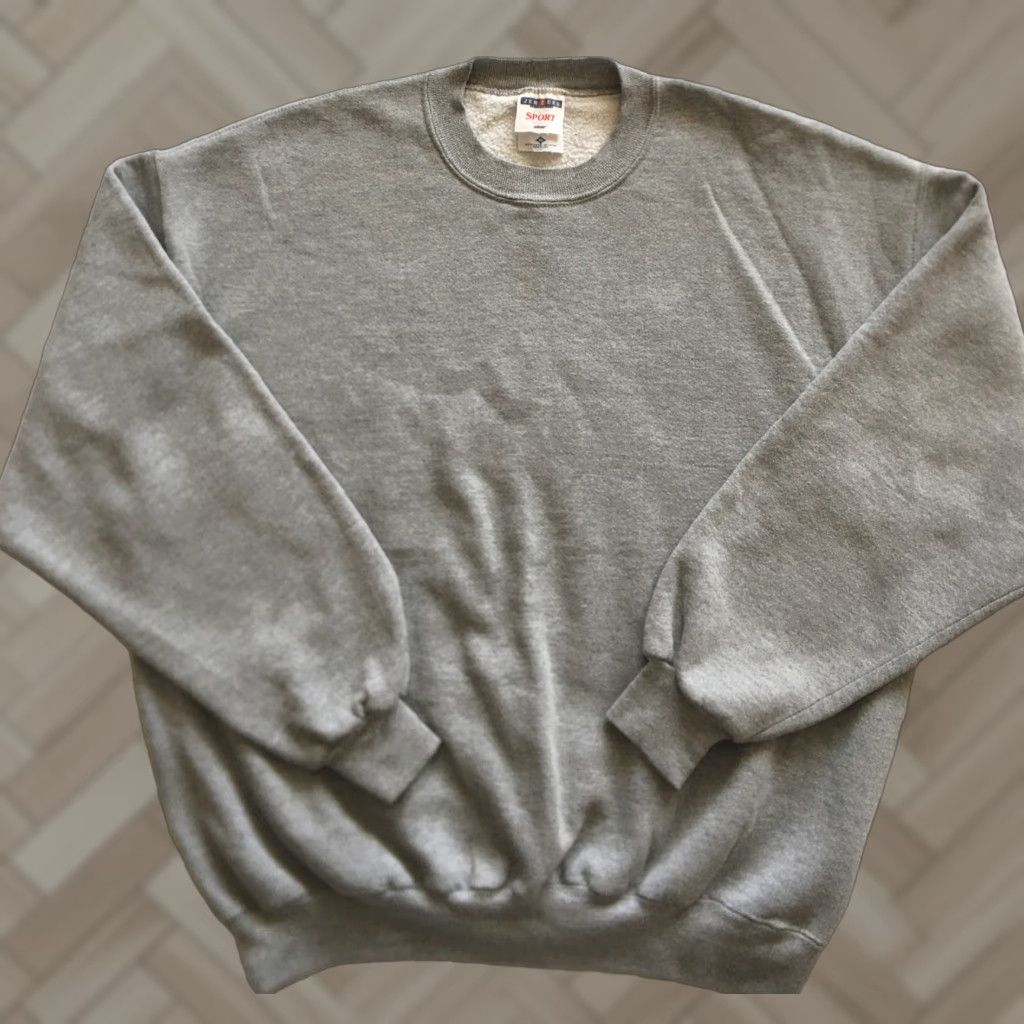 Jerzees VINTAGE Jerzees Sweatshirt Gray XL USA Original Logo Crew Neck Long Sleeve Mens 80s 90s Pullover Size US XL / EU 56 / 4 - 1 Thumbnail