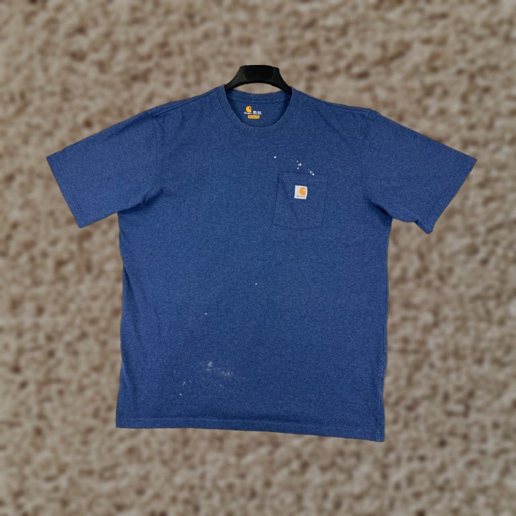 Carhartt Carhartt Shirt Mens 2XL Blue Short Sleeve Crew Neck Cotton Blend Jersey Logo 2000s Work Modern American Mens T-Shirt Size US XXL / EU 58 / 5 - 1 Thumbnail