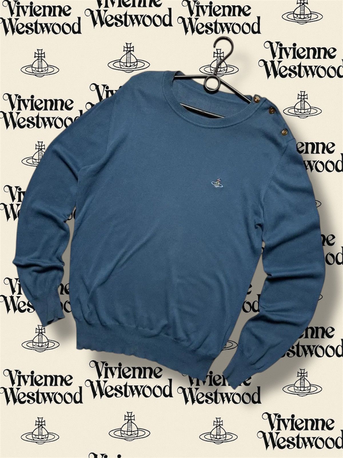 Vivienne Westwood Vintage Vivienne Westwood blue sweater size XL logo Size US XL / EU 56 / 4 - 1 Thumbnail