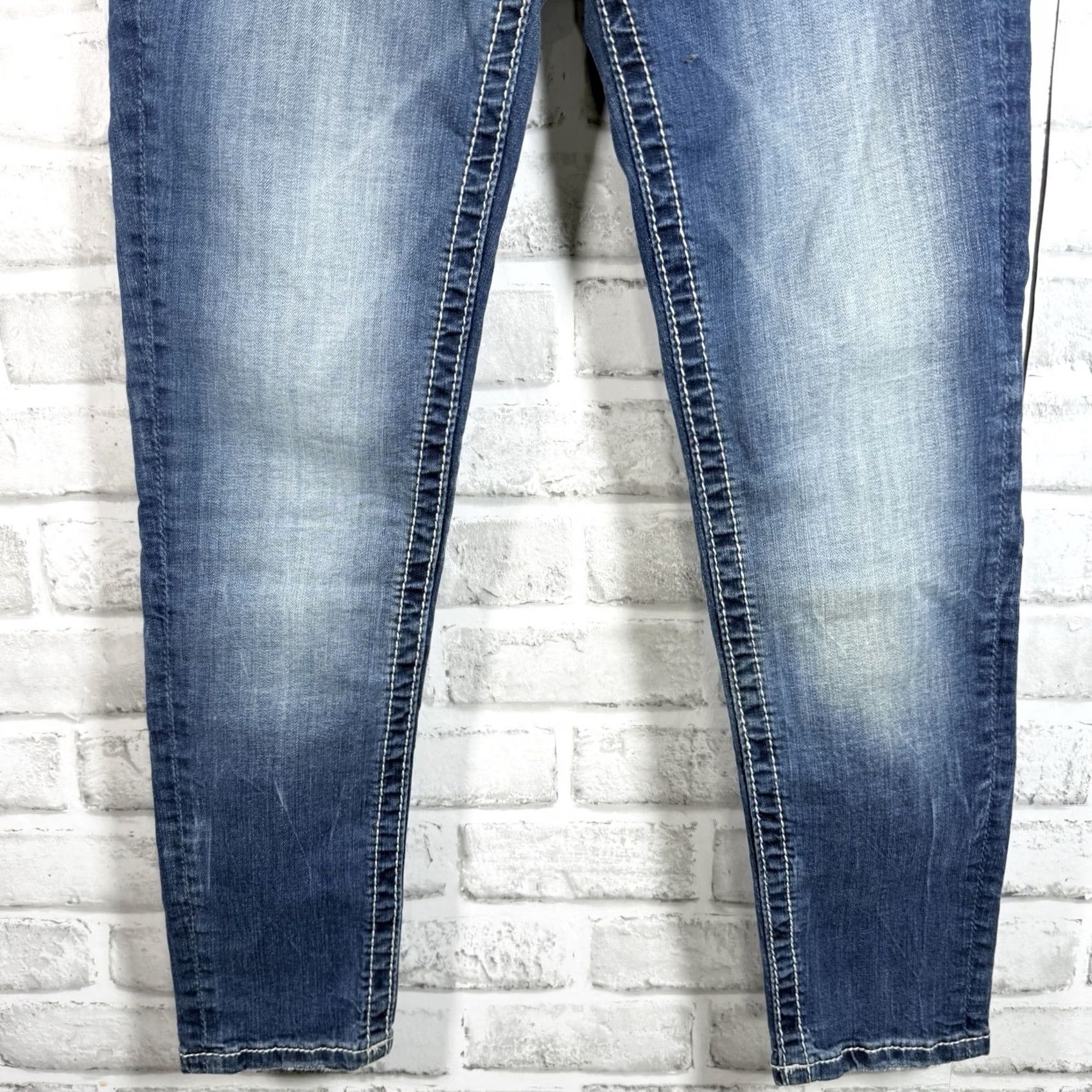 Miss Me Miss Me Jeans Womens Size 24 26 Blue Cotton Skinny Crop Casual Denim Shirts No Size 42" / US 20 - 3 Thumbnail