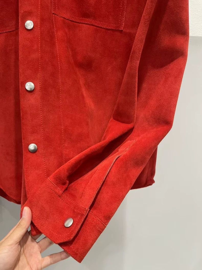 Rick Owens Rick Owens Red leather jacket coat-2505 Size US XL / EU 56 / 4 - 5 Thumbnail