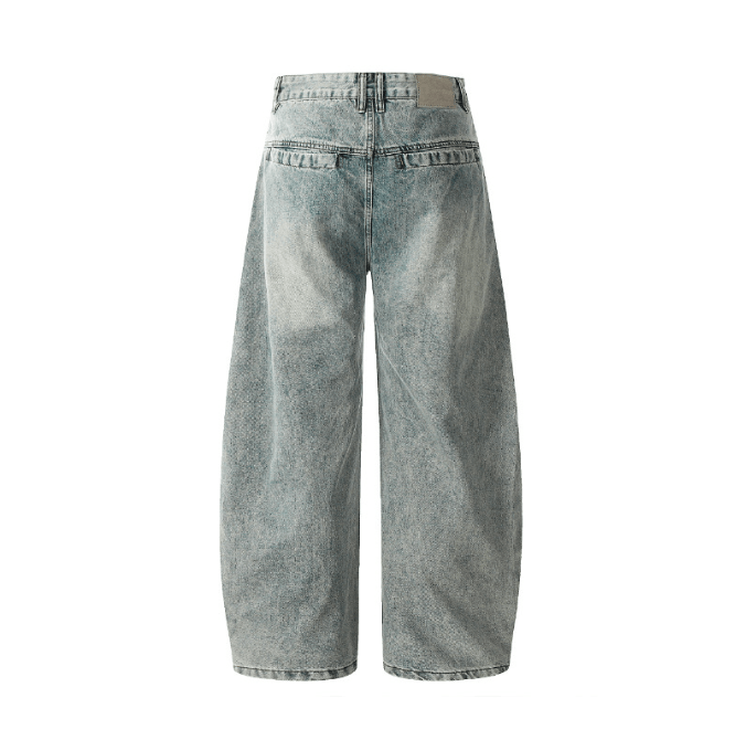 Japanese Brand × Jean Vintage washed distressed wide-leg casual scimitar jeans Size US 32 / EU 48 - 3 Thumbnail
