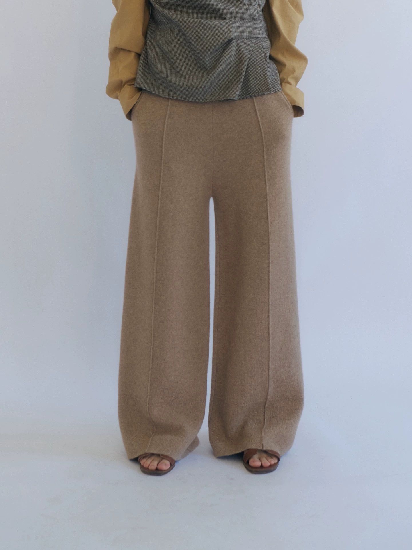 Loro Piana Loro Piana Baby Cashmere Knit Wide-Leg Trousers Size 40 Size 27" / US 4 / IT 40 - 2 Thumbnail