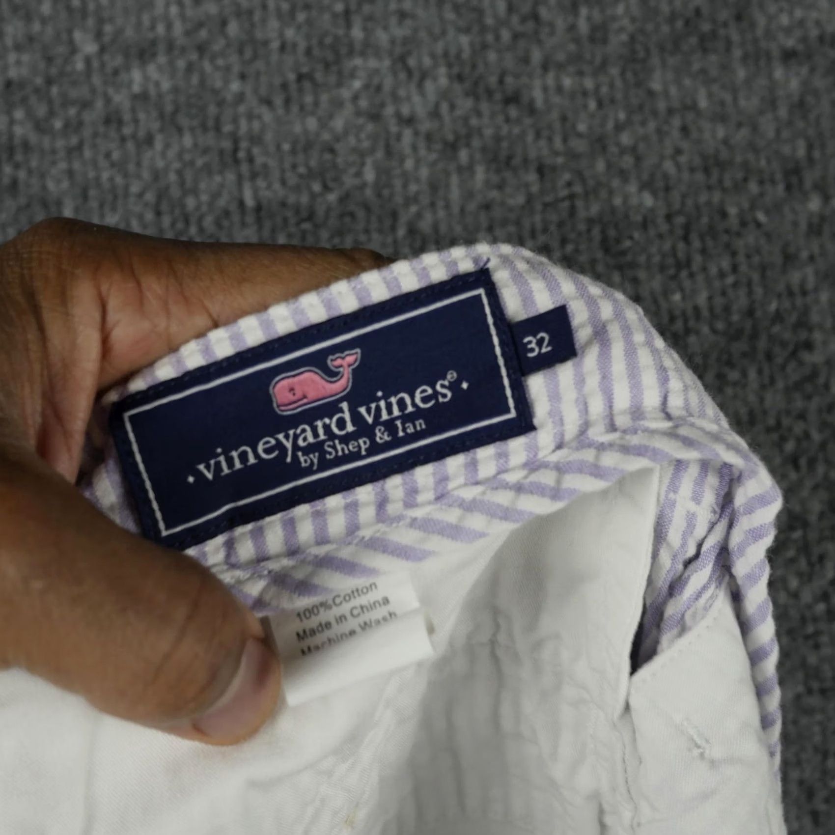 Vineyard Vines Vineyard Vines Shorts Mens 32 Purple Seersucker Stripe Club Short Chino Casual Size US 32 / EU 48 - 7 Thumbnail