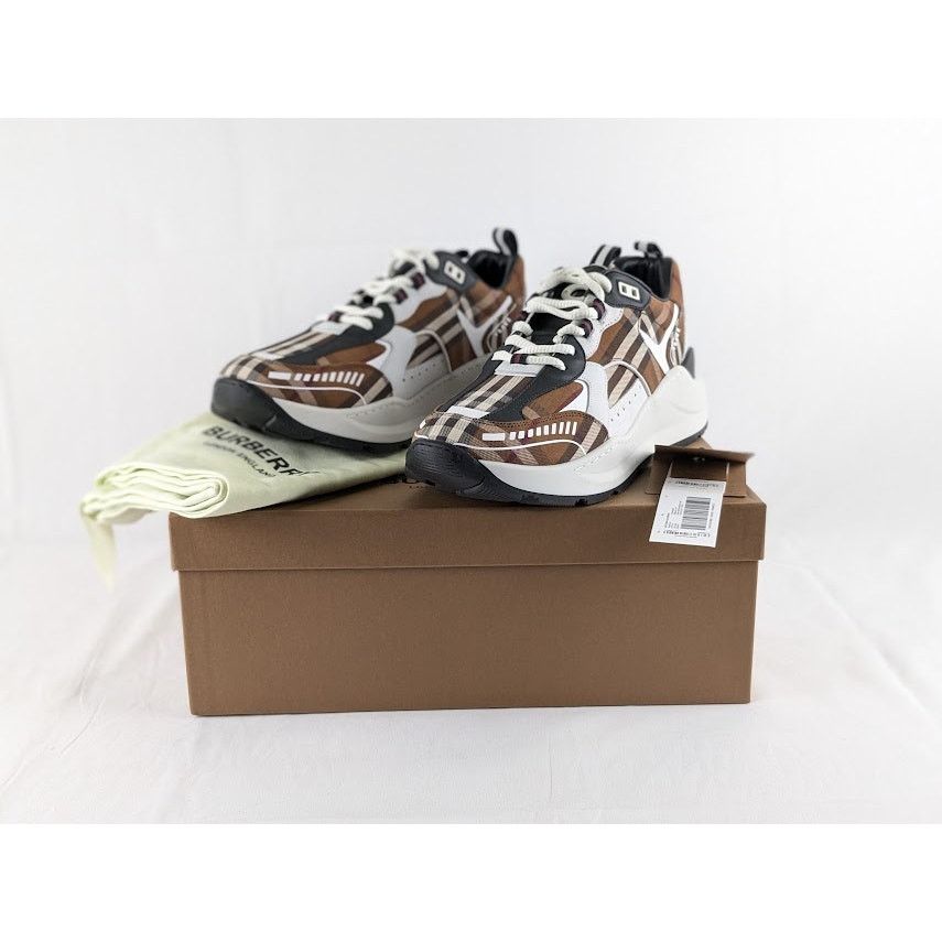 Burberry o1rshd1 Check Vintage Cotton Sean Low Top Sneakers Size US 12.5 / EU 45-46 - 10 Thumbnail