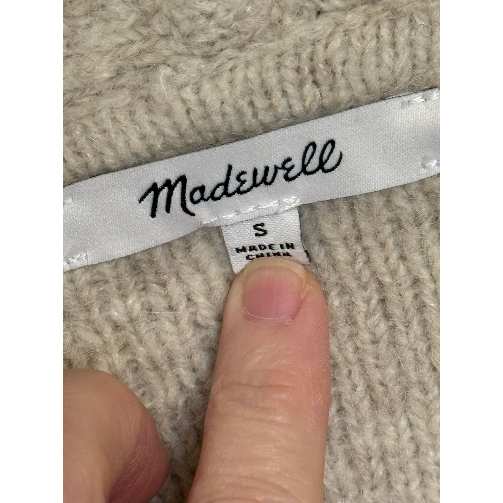 Madewell Madewell Cardigan Women Small Beige Wool Alpaca Blend Preppy Size S / US 4 / IT 40 - 4 Thumbnail