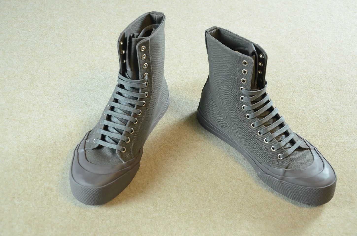 Bottega Veneta BV Daniel Lee gray high-top canvas sneakers Size US 7 / EU 40 - 2 Thumbnail