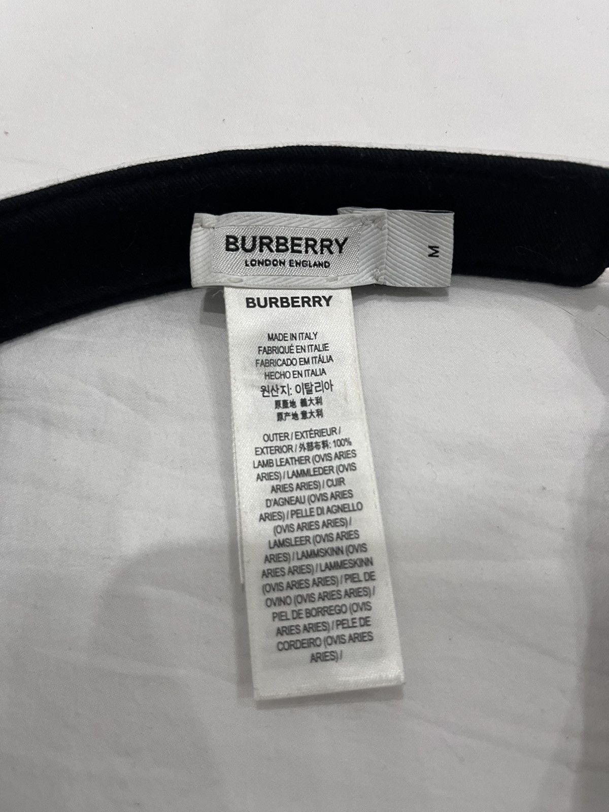 Burberry Burberry Monogram Leather Visor – White Size ONE SIZE - 3 Thumbnail