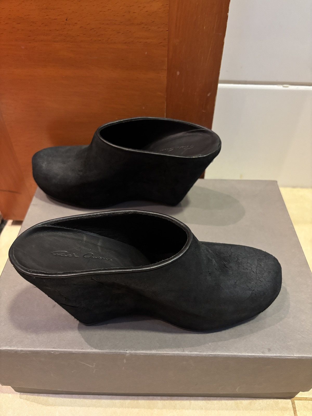 Rick Owens Rick Owens Black Suede Pumps Heels #36, 11cm Size US 6 / IT 36 - 2 Thumbnail