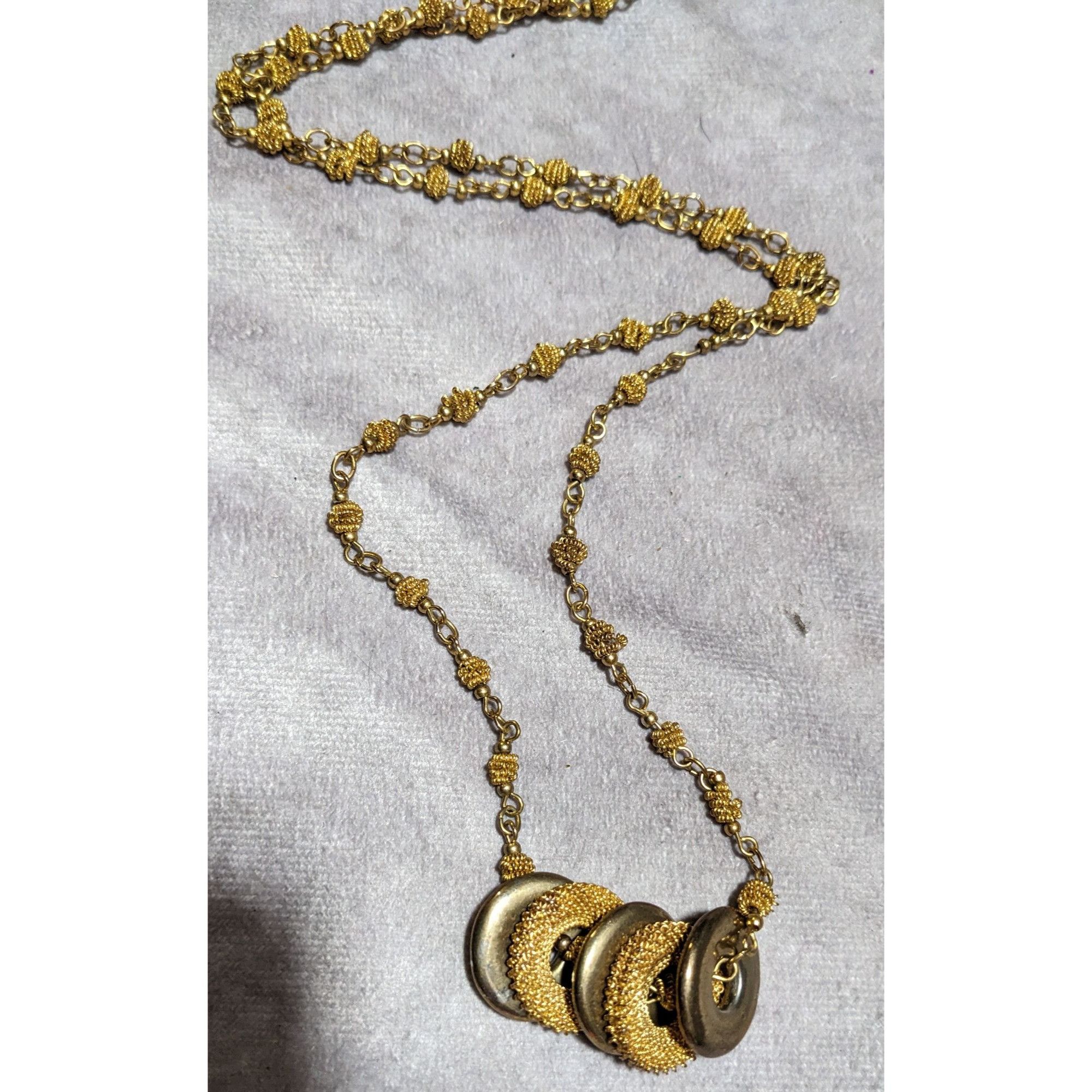 Other Bright Abstract Beaded Gold And Silver Necklace Size ONE SIZE - 10 Thumbnail
