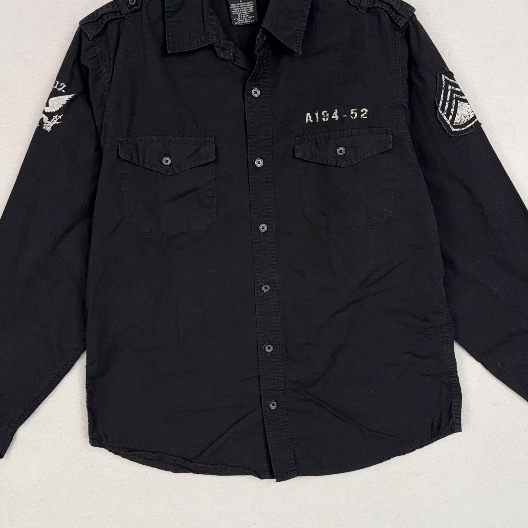 Vintage VINTAGE MMA Elite Shirt Mens L Black Military Patches Tactical Utility Street Y2K Size US L / EU 52-54 / 3 - 3 Thumbnail