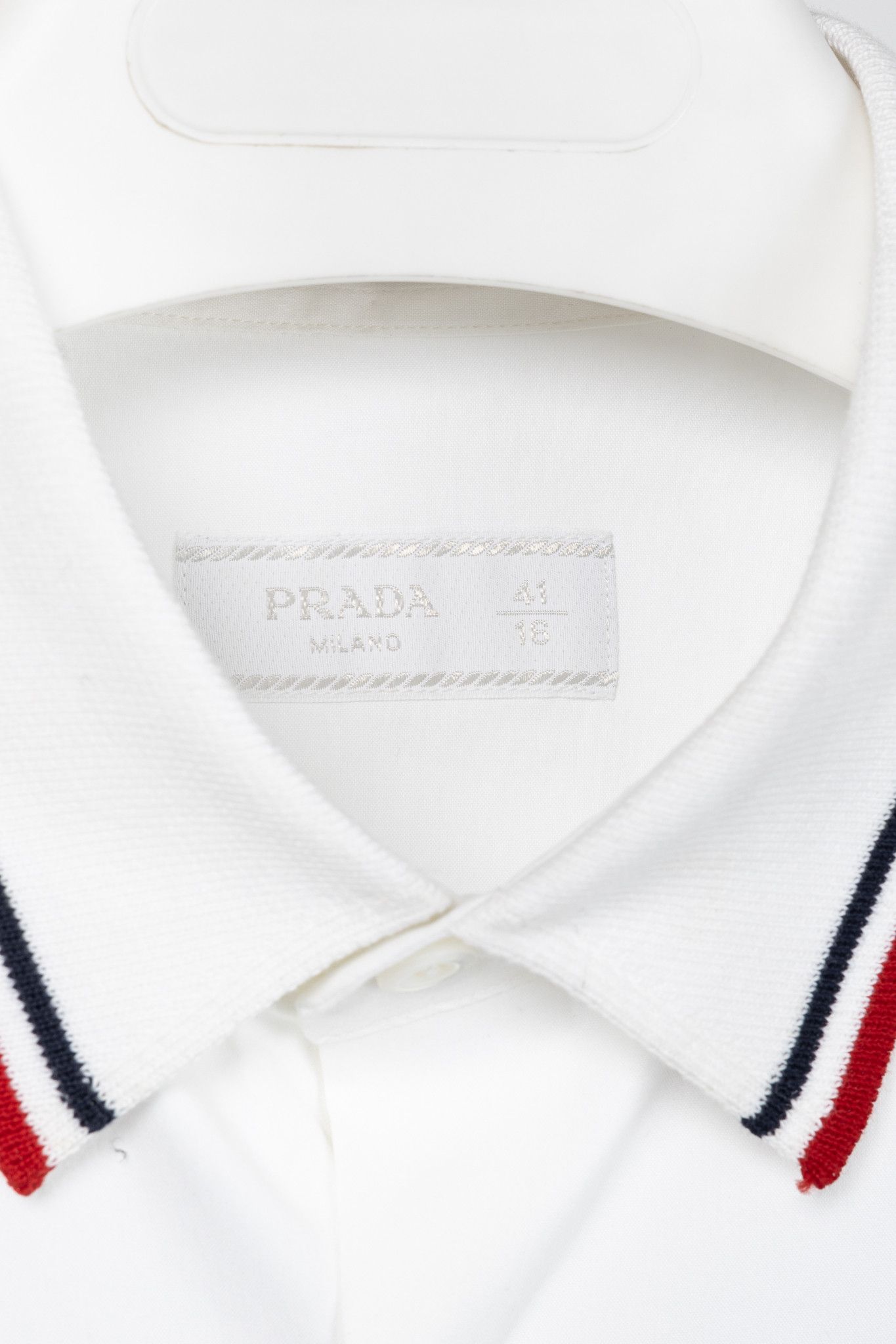Prada Prada Popeline Stretch Stripe-Collar Button Shirt Size US M / EU 48-50 / 2 - 4 Thumbnail