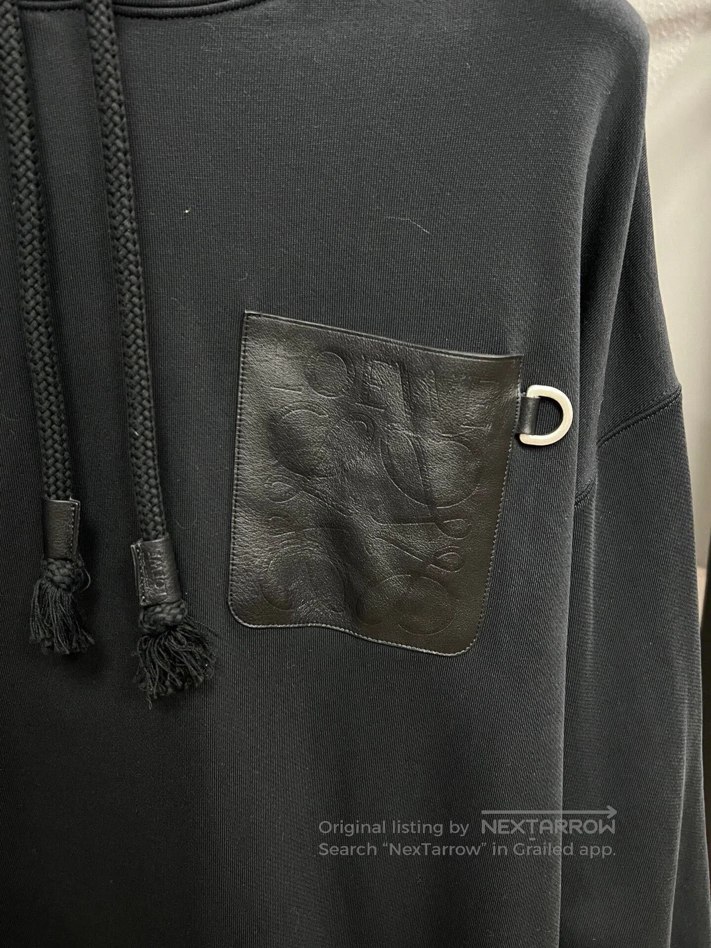 Loewe Loewe Black Hooded Sweatshirt with Pocket. Size US XL / EU 56 / 4 - 4 Thumbnail