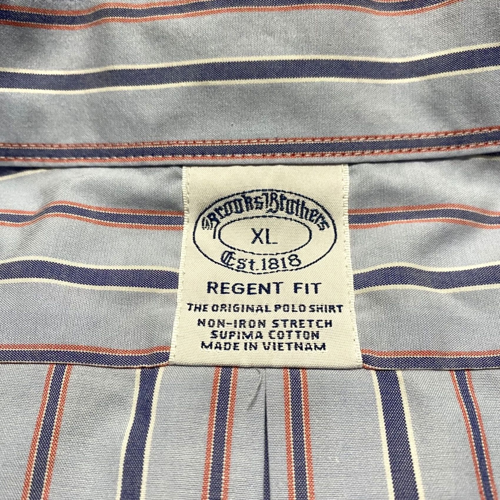 Brooks Brothers Brooks Brothers Shirt Blue Striped Button Down Long Sleeve Supima Cotton Mens XL Size US XL / EU 56 / 4 - 3 Thumbnail