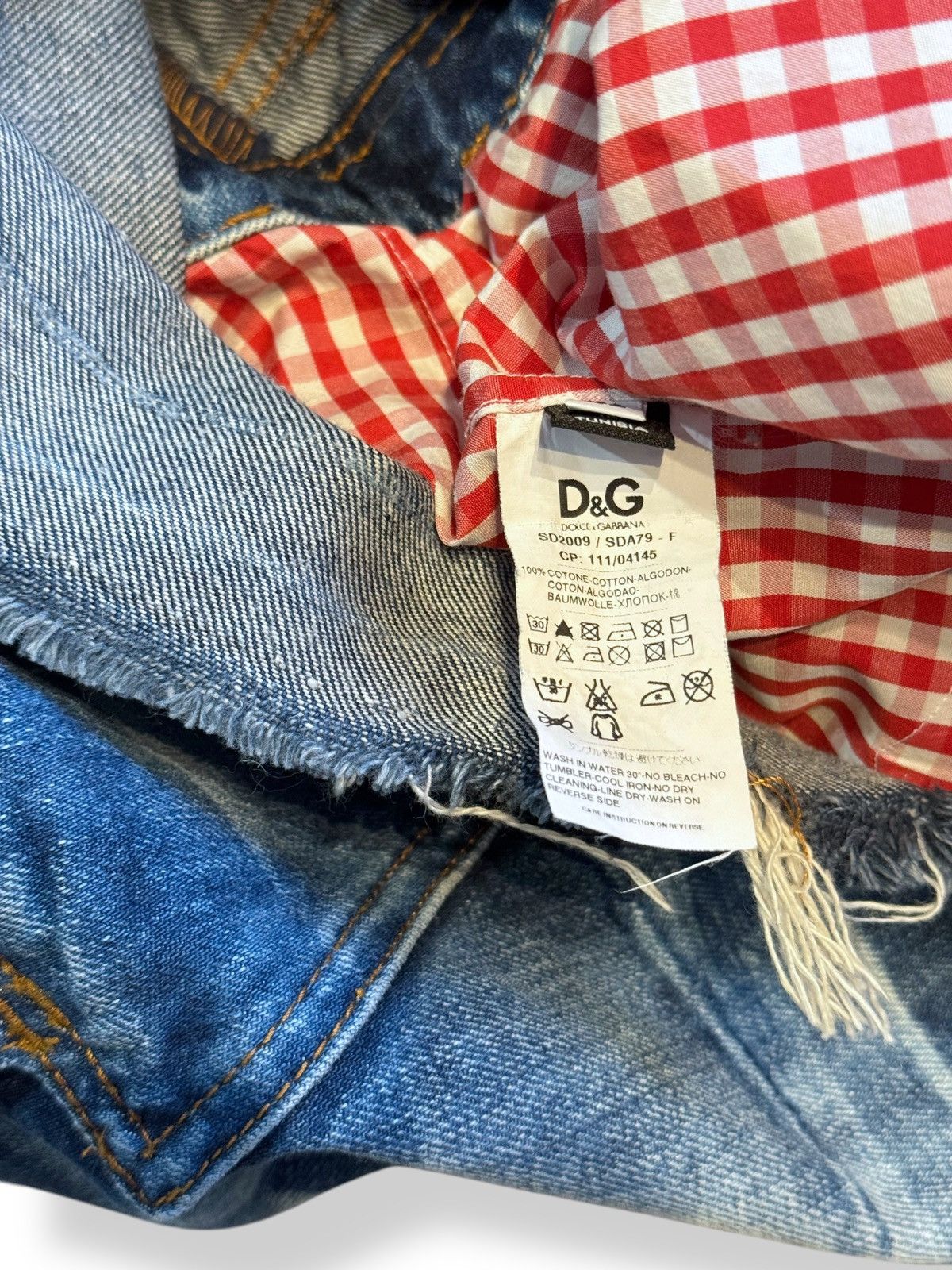 Dolce & Gabbana Dolce & Gabbana Checked Shirt and Denim Skirt Combo Dress Size M / US 6-8 / IT 42-44 - 6 Thumbnail