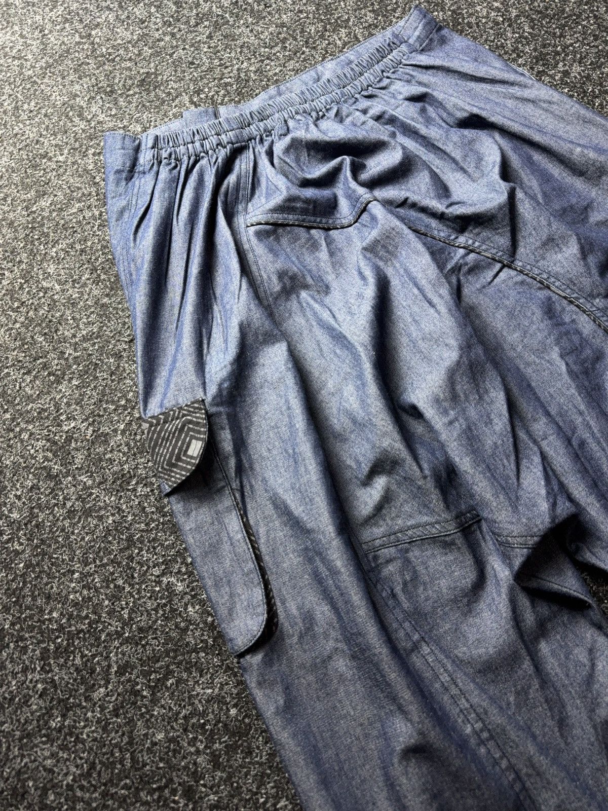 Avant Garde Japanese Denim Cargo Utility Asymmetric Pants