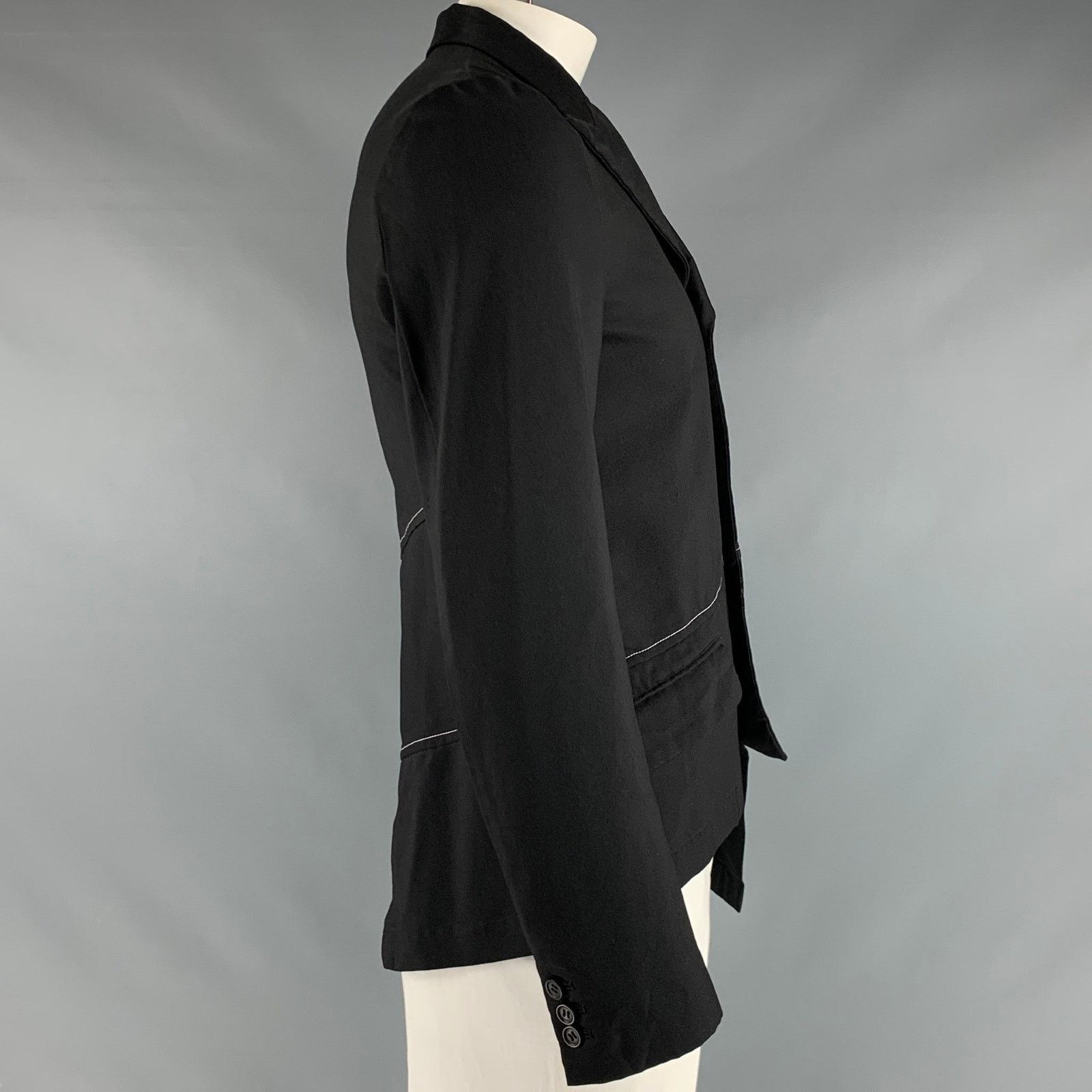 Comme des Garcons COMME des GARCONS BLACK Black Contrast Stitch Polyester Size US XL / EU 56 / 4 - 2 Thumbnail