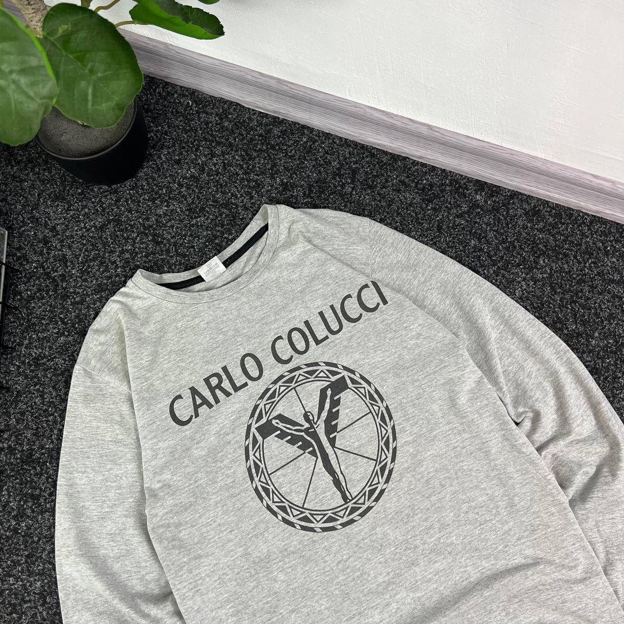 Carlo Colucci Carlo Calucci Vintage Longsleeve Big Logo Luxury Gray Size US XL / EU 56 / 4 - 2 Thumbnail