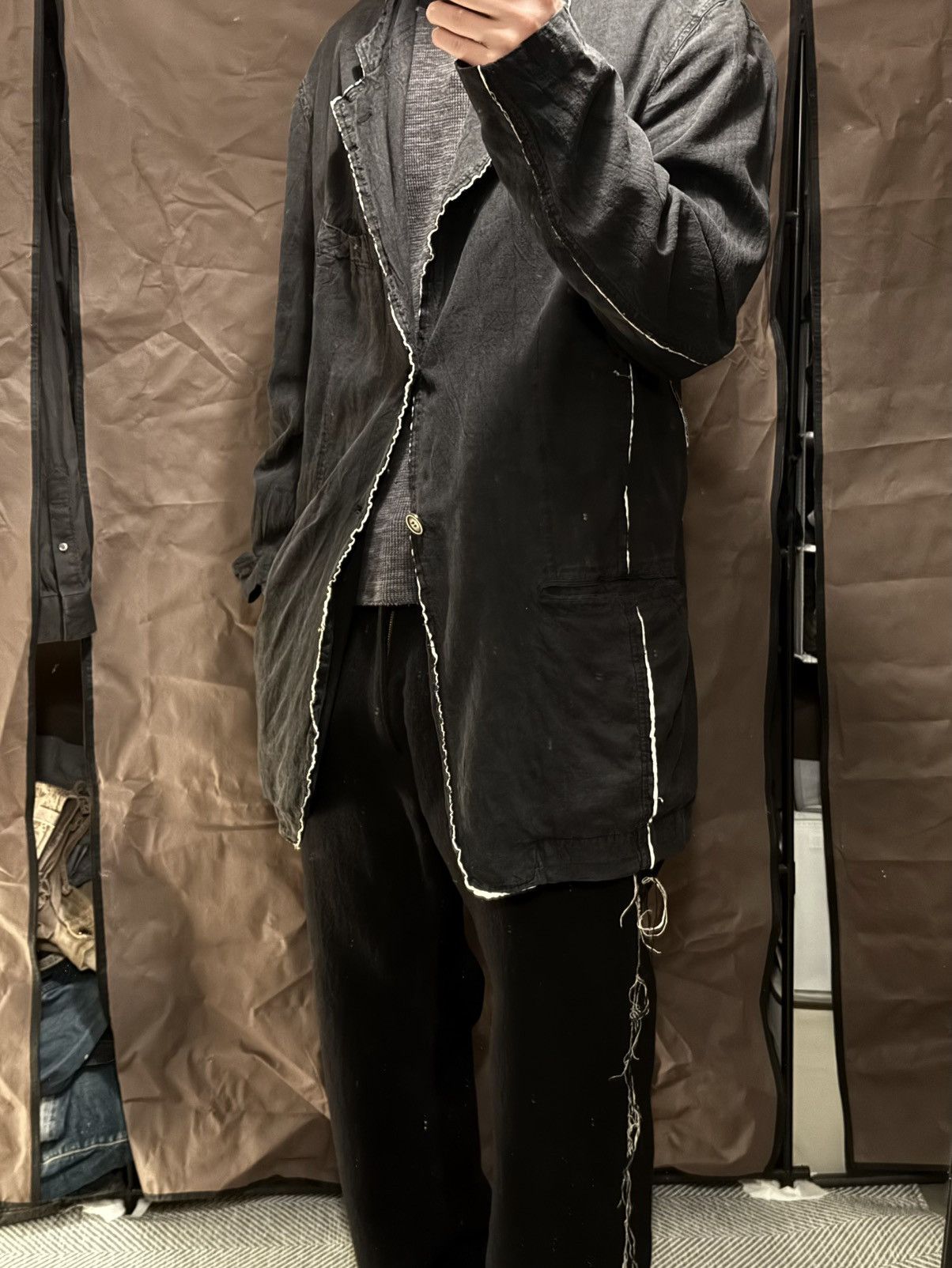 Share Spirit Homme SHARE SPIRIT HOMME FRAYED SEAM WOOL PANTS Size US 34 / EU 50 - 7 Thumbnail
