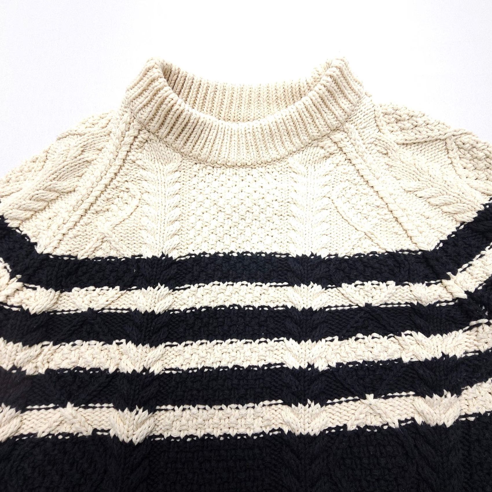 Vintage LL Bean Signature Cotton Fisherman Sweater Womens Small Striped Knit Pullover Mock Neck Casual Womens/Girls? (confusing) Size S / US 4 / IT 40 - 4 Thumbnail