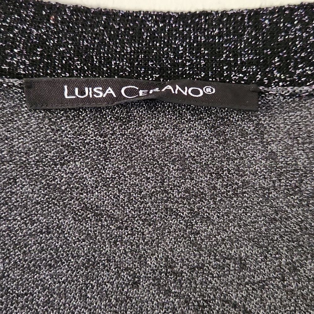 Luisa Cerano LUISA CERANO | Metallic Sweater Cardigan Silver Purple Sz 8 Size M / US 6-8 / IT 42-44 - 3 Thumbnail