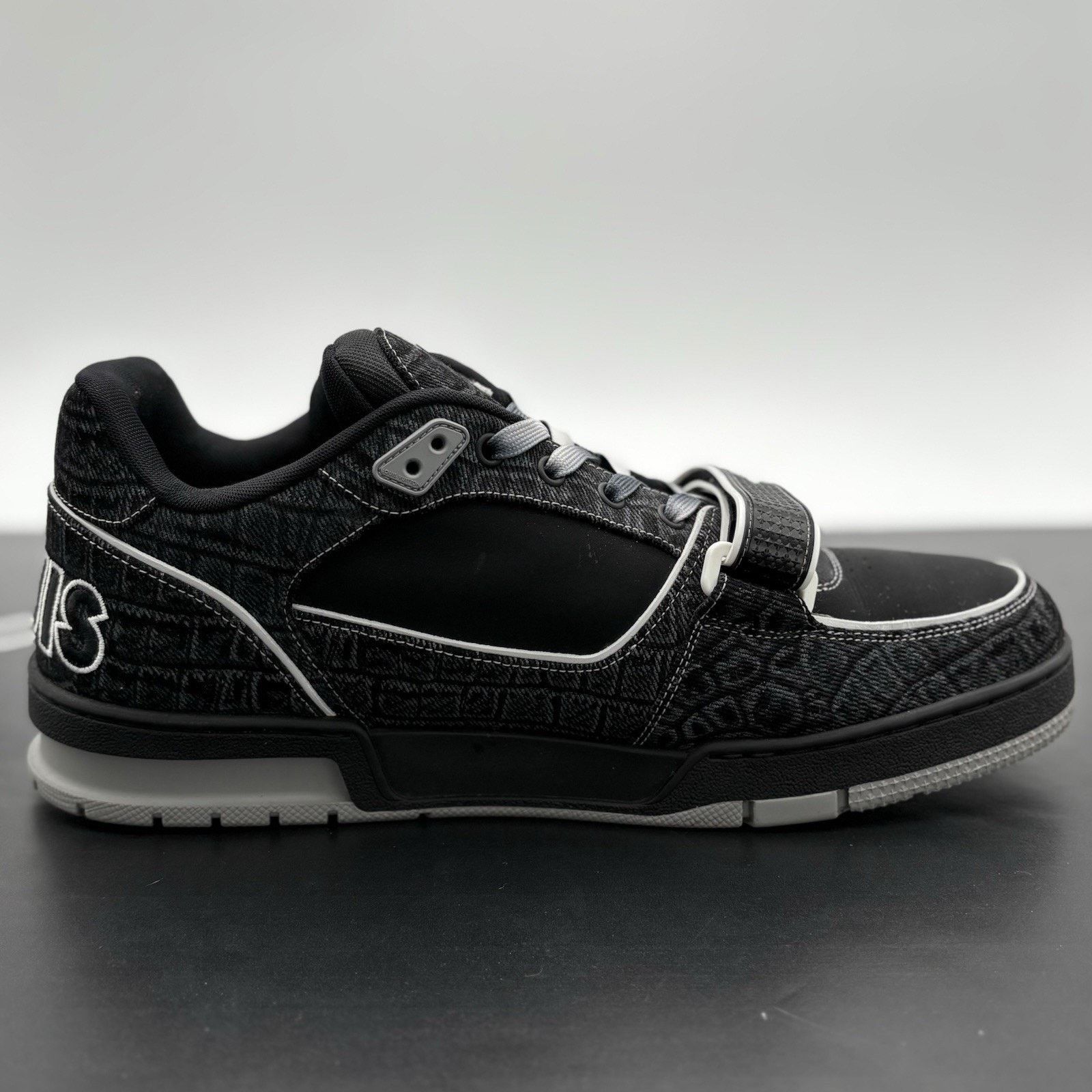 Louis Vuitton Louis Vuitton Croc Denim Strap Trainer ' Black ' WORN 1x Size US 12 / EU 45 - 10 Thumbnail