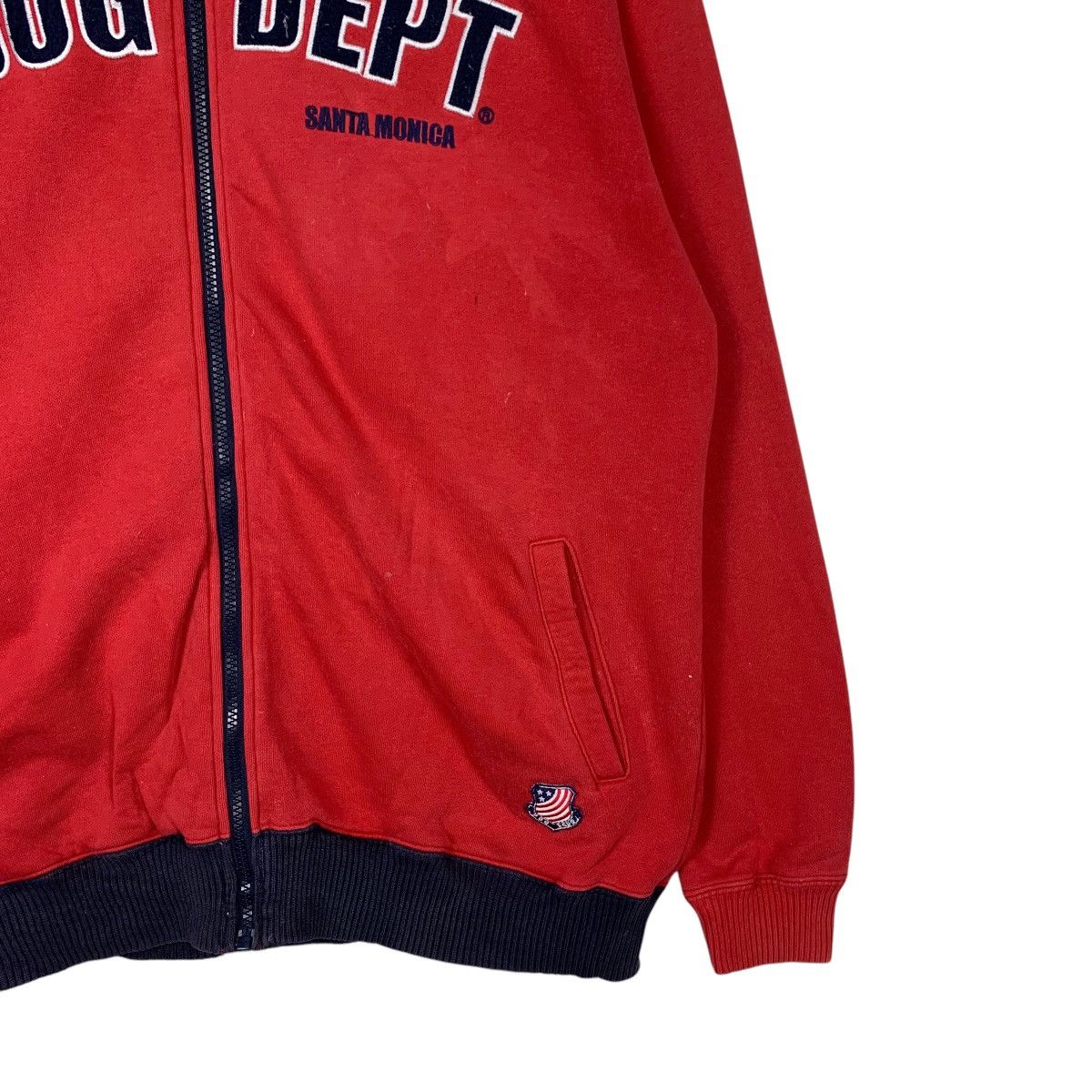 Japanese Brand DOG DEPT Santa Monica Big Logo Red Sweater #2050-C89 Size US XL / EU 56 / 4 - 4 Thumbnail