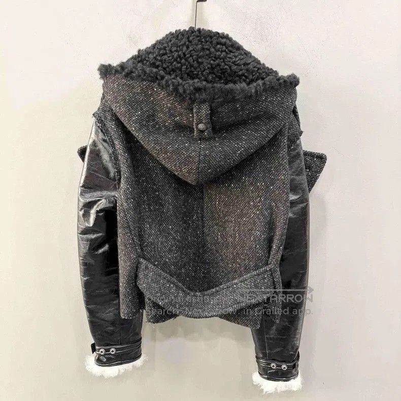 Yves Saint Laurent YSL Wool Shearling Leather Short Hooded Coat. Size US L / EU 52-54 / 3 - 2 Thumbnail