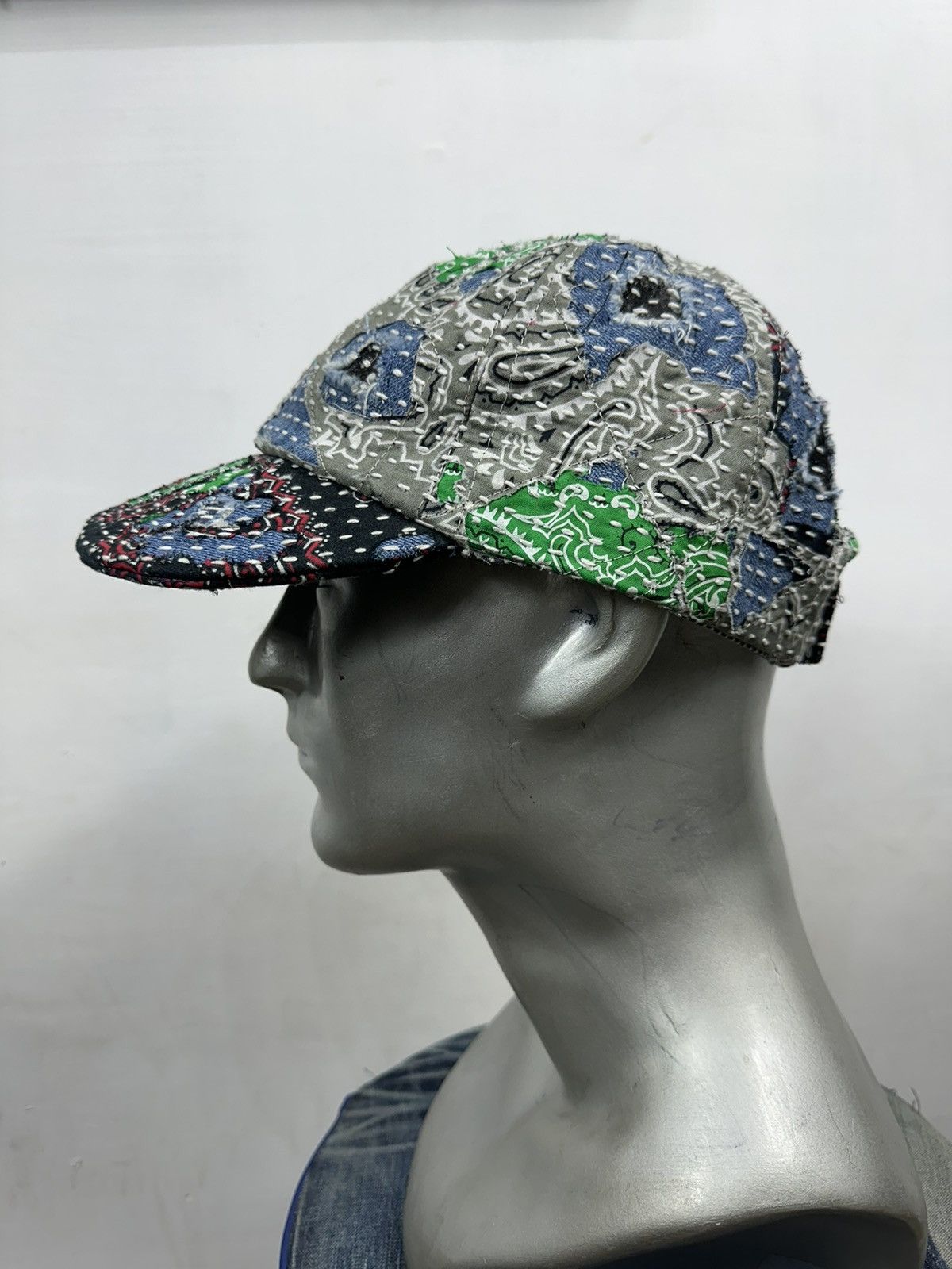 Art Comes First × Handmade Custom Made Distressed Paisley Patchwork Boro hats Size ONE SIZE - 1 Thumbnail