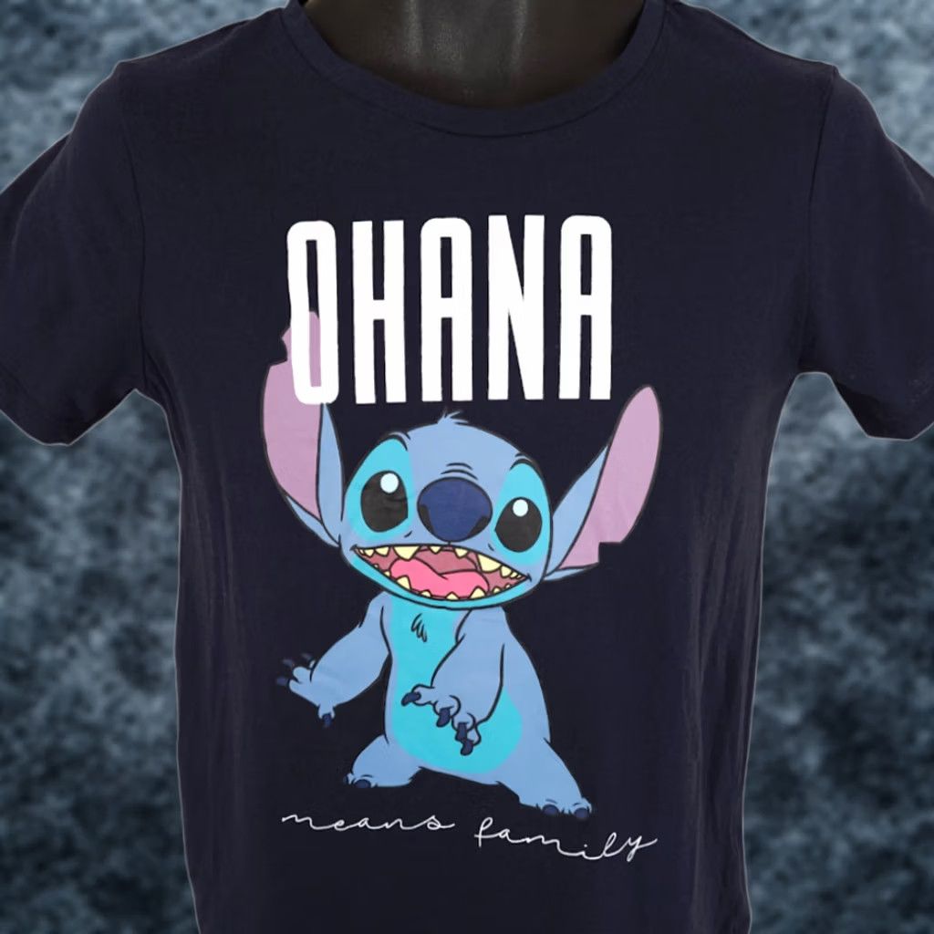 Disney Disney Lilo & Stitch T Shirt Women Small Blue Ohana Means Family Size S / US 4 / IT 40 - 1 Thumbnail