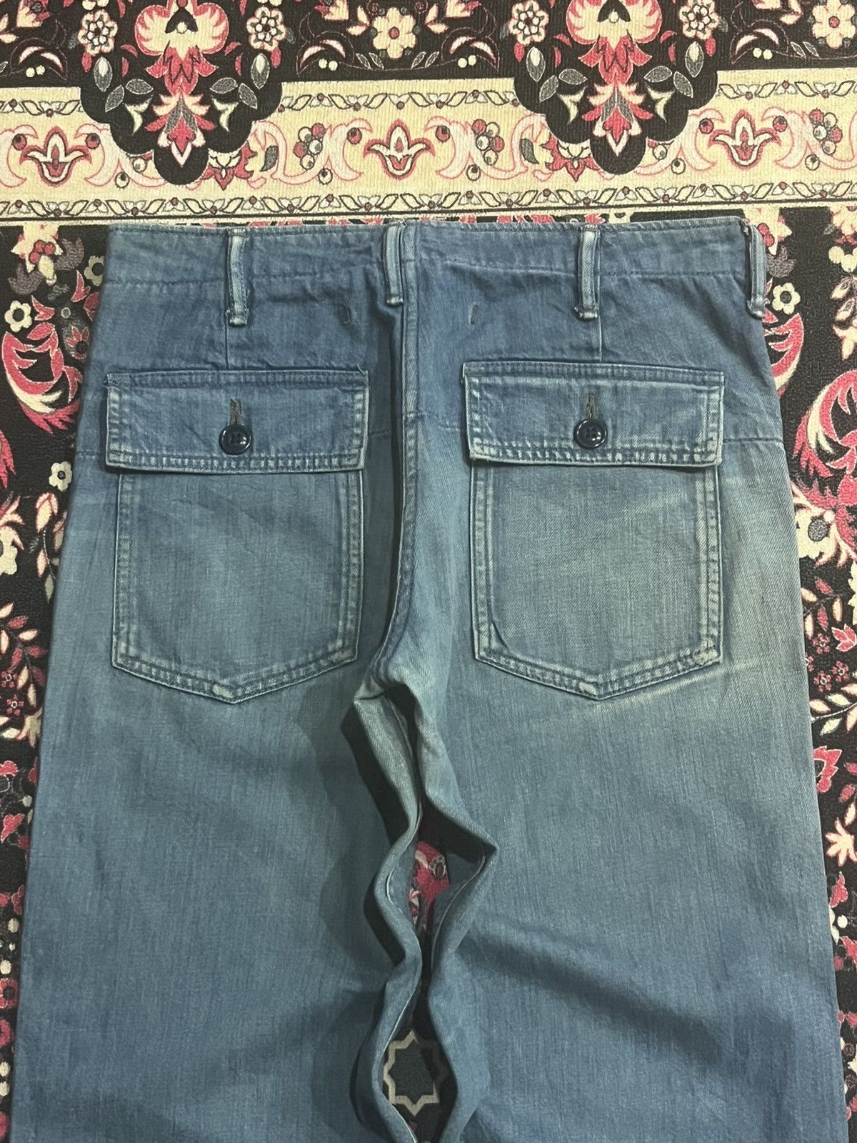 OMNIGOD Vintage Japanese Brand Omnigod Blue Washed Fatigue Pants Size US 30 / EU 46 - 8 Thumbnail