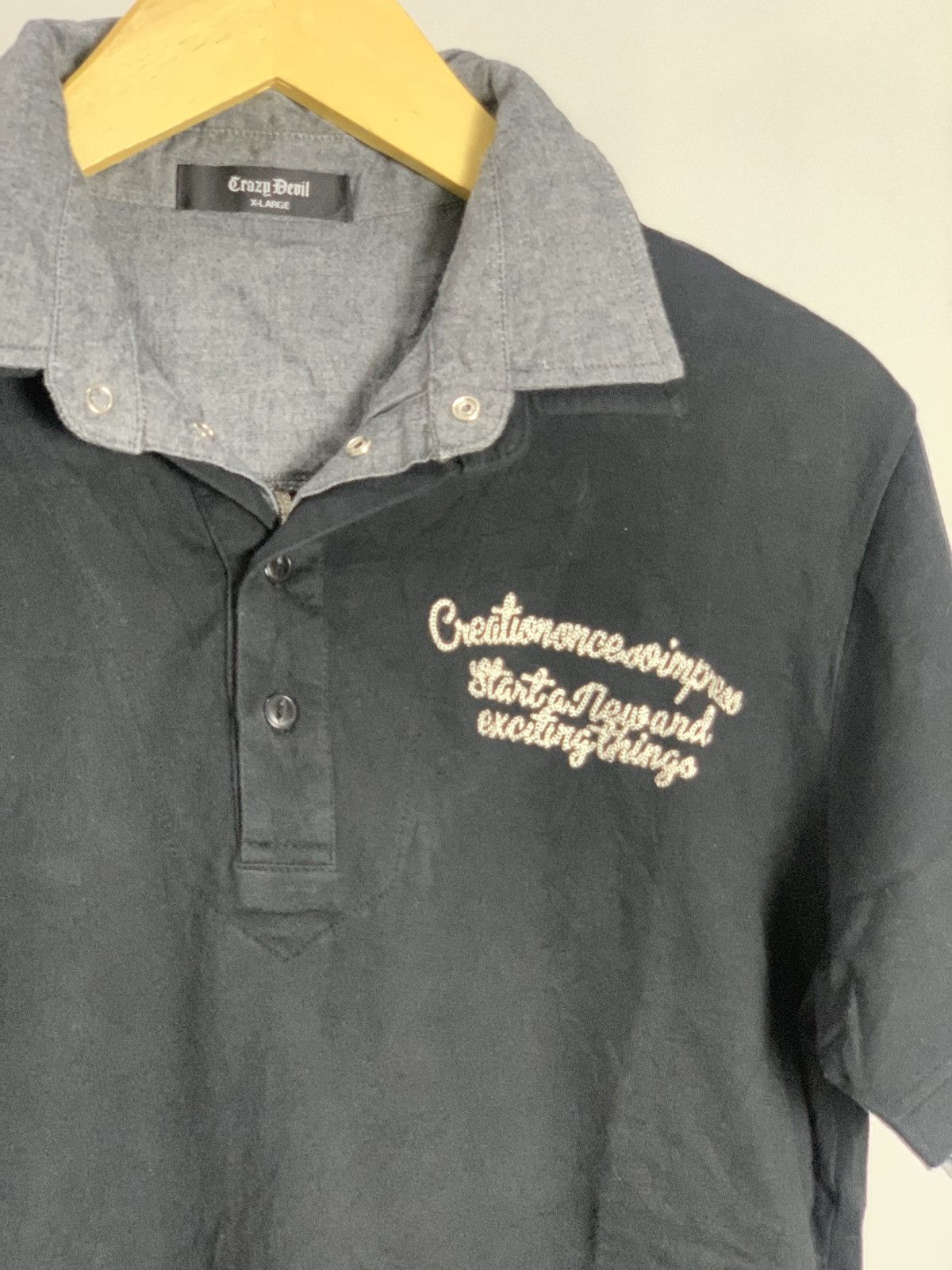 If Six Was Nine × Japanese Brand × Le Grande Bleu (L.G.B.) Crazy Devil embroidery Japanese Traditional Colar shirt Size US L / EU 52-54 / 3 - 2 Thumbnail
