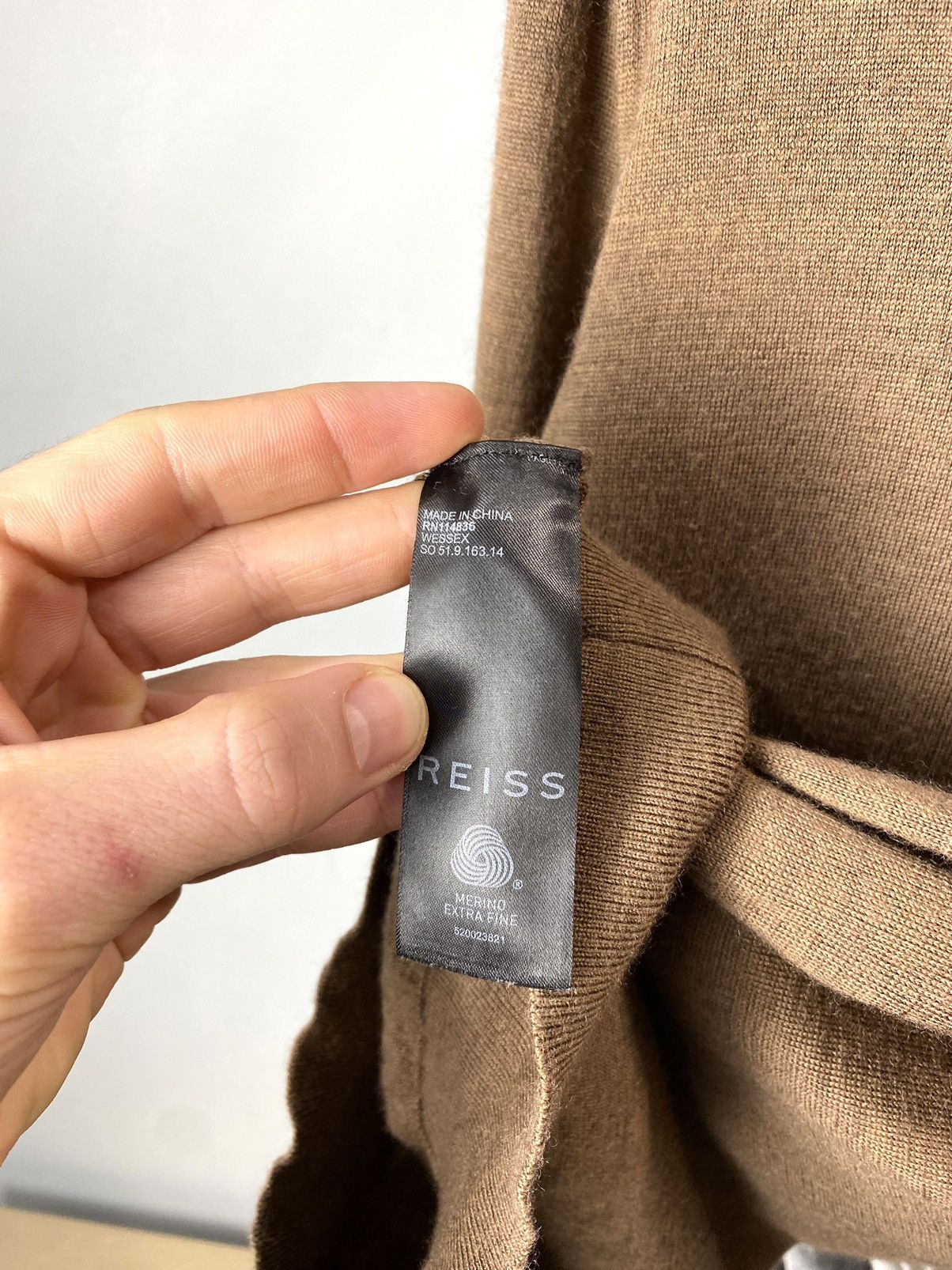 Reiss Brown Reiss Merino Wool Luxury Sweater Brioni Style Size US S / EU 44-46 / 1 - 7 Thumbnail
