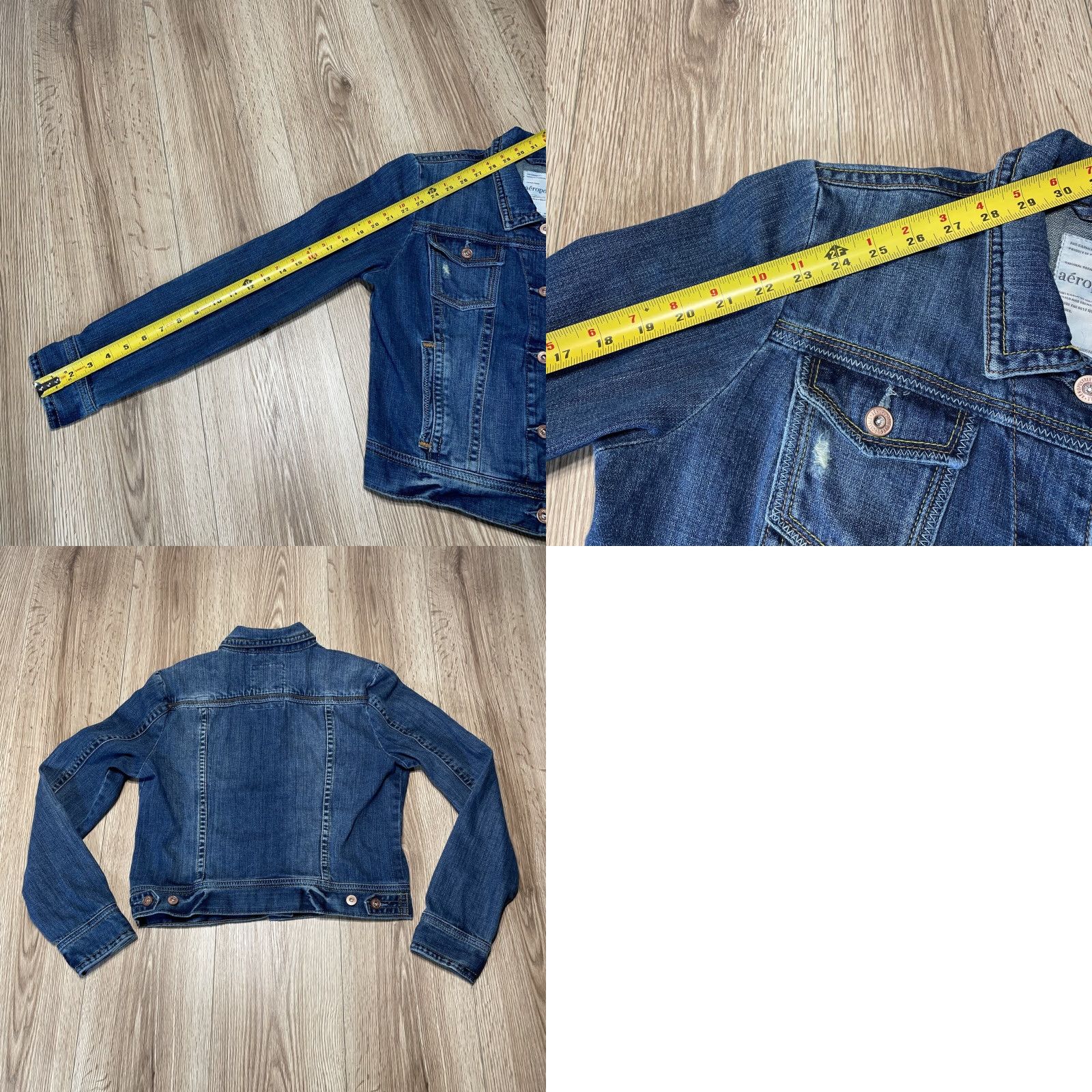 Vintage VINTAGE Aéropostale Denim Blue Jean Jacket Women Large Trucker Biker 90s Classic Size 36" / US 14 / IT 50 - 8 Thumbnail