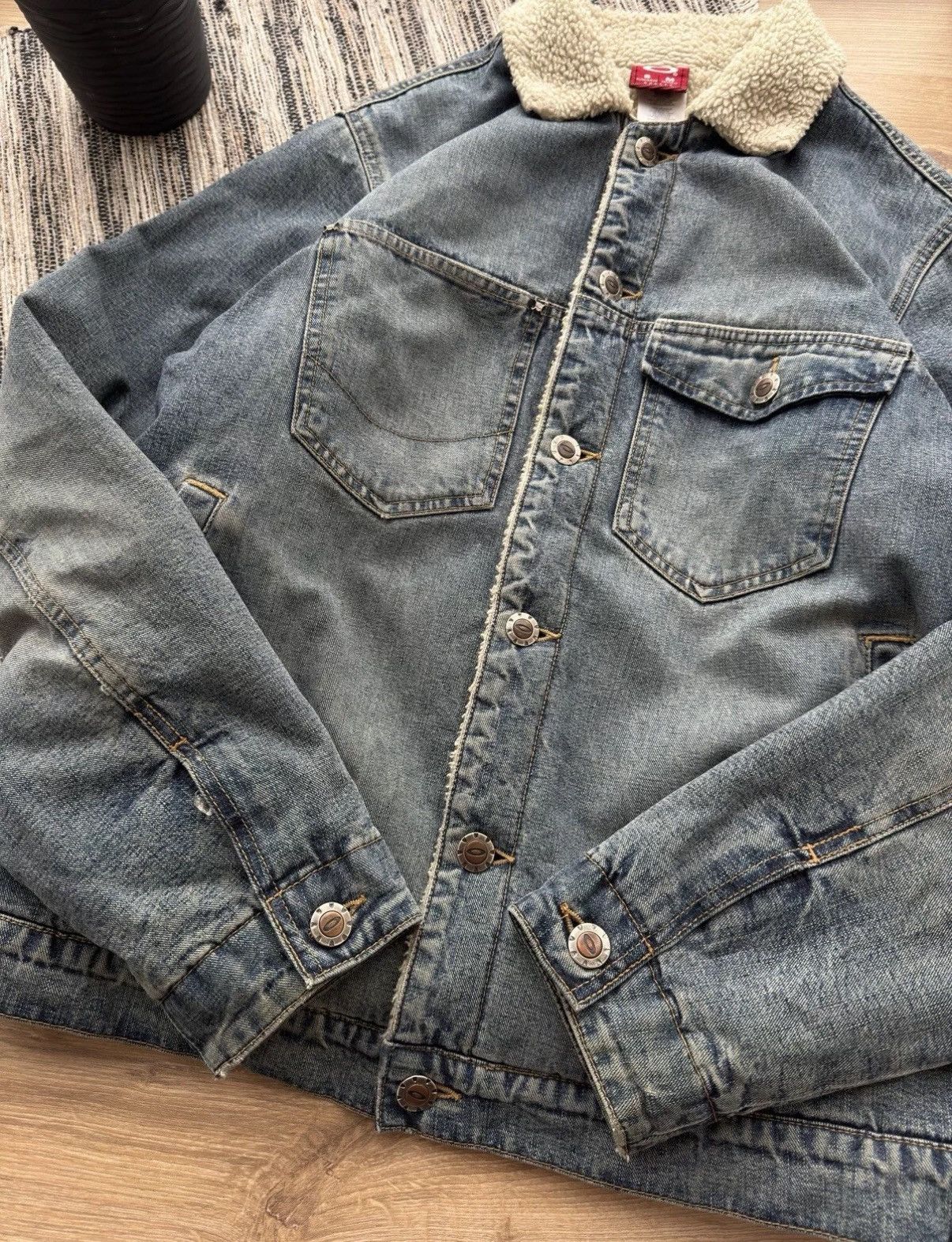 Oakley Oakley Software Vintage 90s Sherpa Y2K Denim ButtonUp Jacket Size US M / EU 48-50 / 2 - 6 Thumbnail