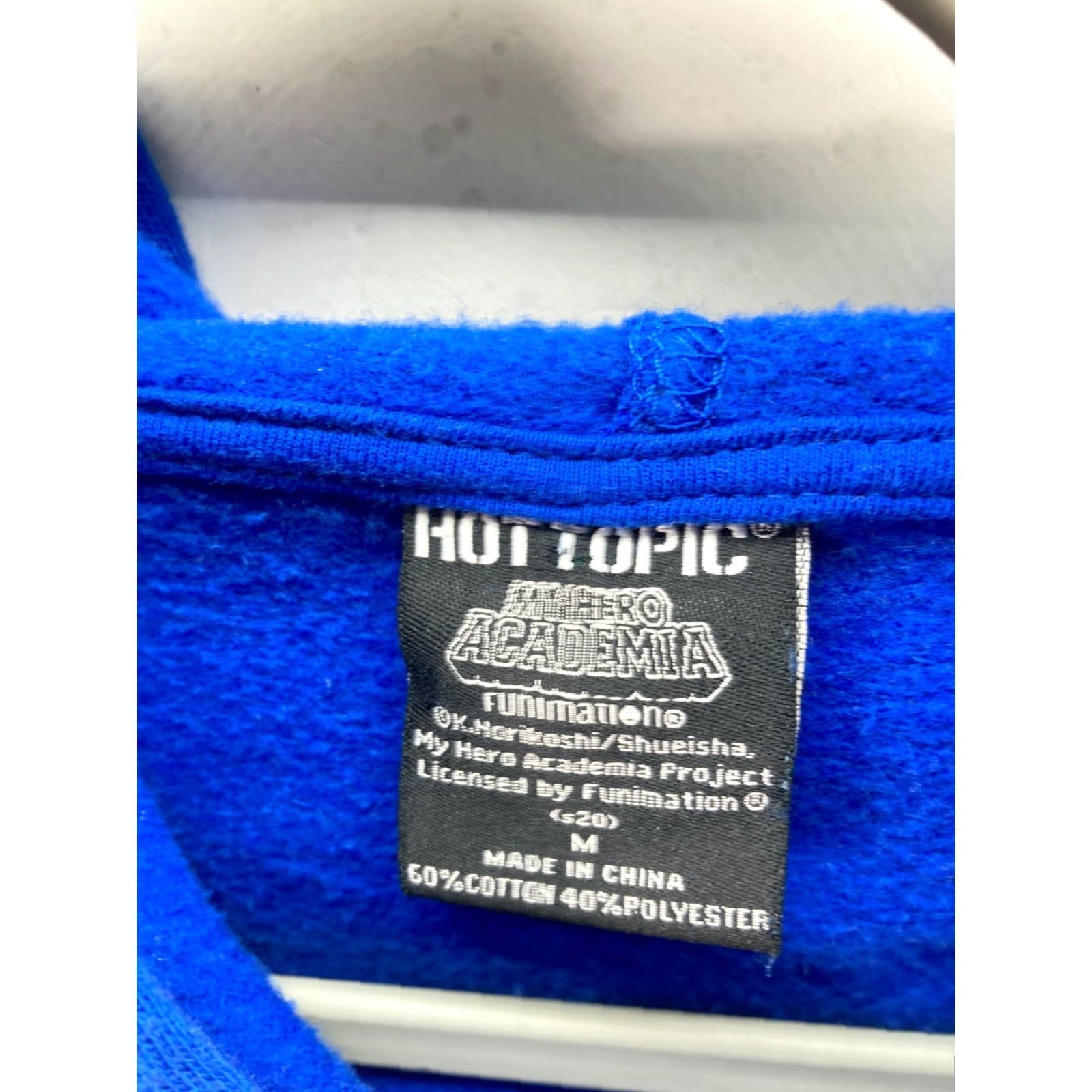 Hot Topic My Hero Academia Hooded Sweatshirt Mens M Blue White Pullover Graphic Print Long Sleeve Hot Topic Sweatshirt Size US M / EU 48-50 / 2 - 6 Thumbnail