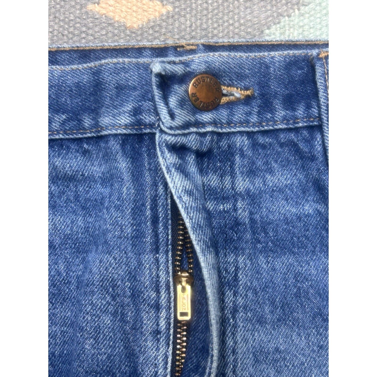 Denime VINTAGE Rustler Denim Jeans Straight USA 34x31 Men Blue 70s 80s Size US 34 / EU 50 - 6 Thumbnail