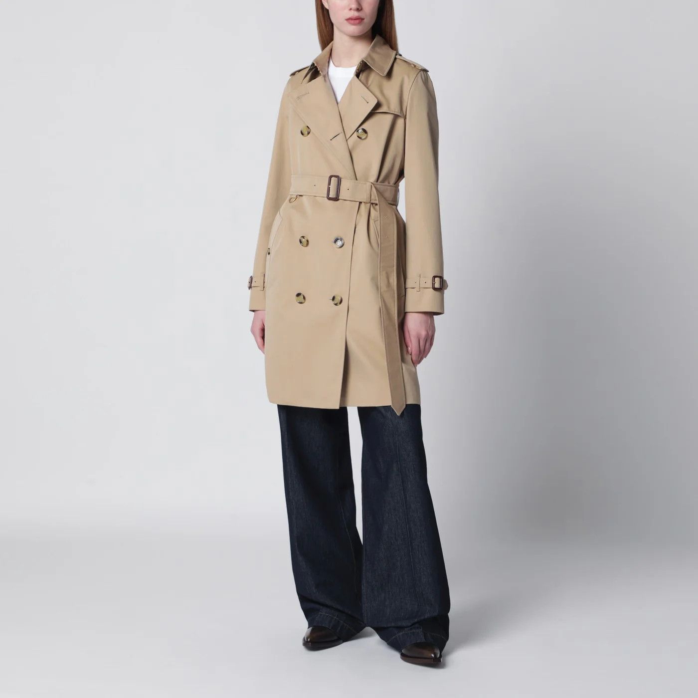 Burberry o1d2blof0426 Double-Breasted Cotton Trench Coat in Beige Size M / US 6-8 / IT 42-44 - 1 Thumbnail