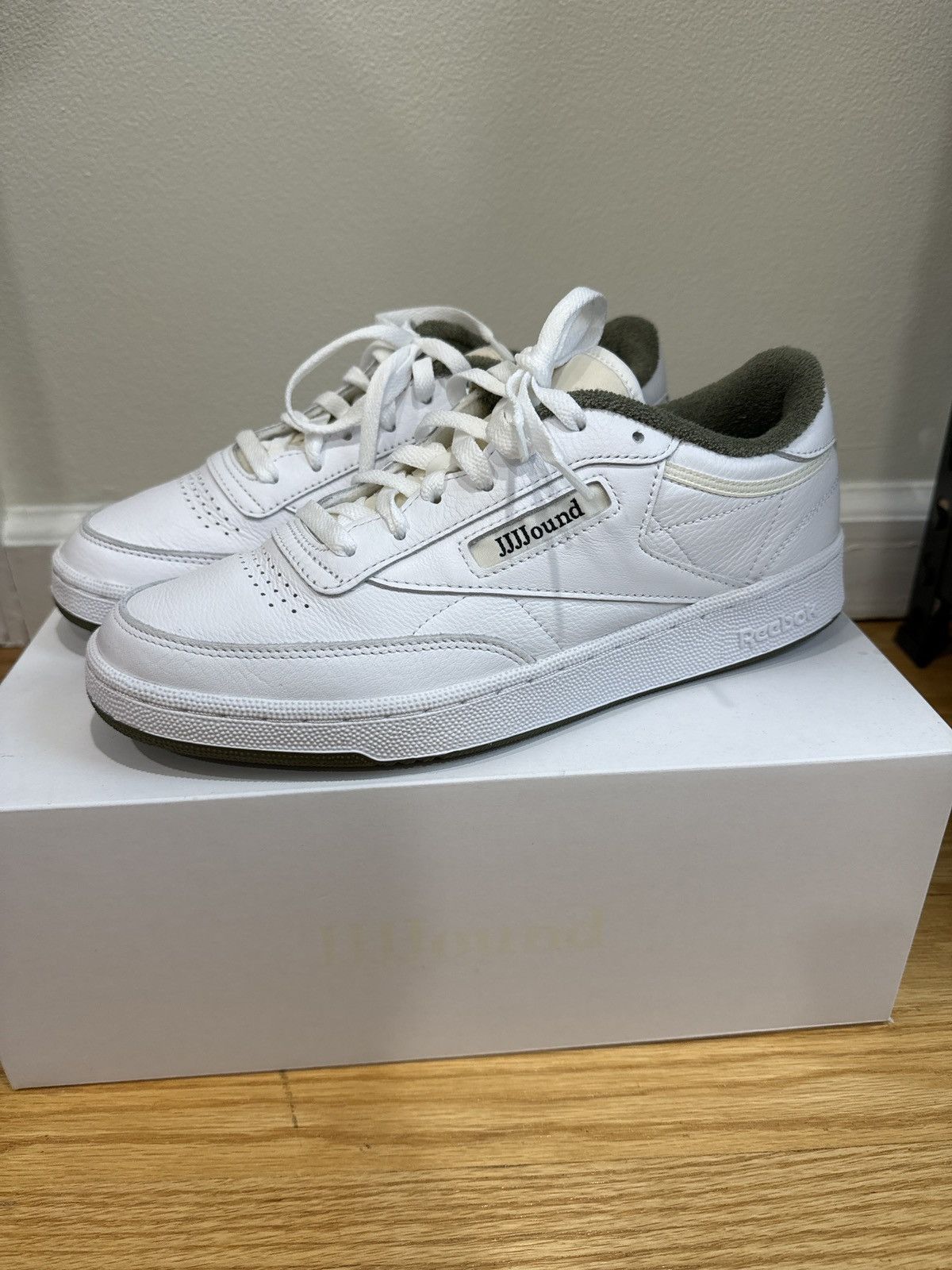 Jjjjound × Reebok JJJJound Reebok Club C White Olive | Grailed