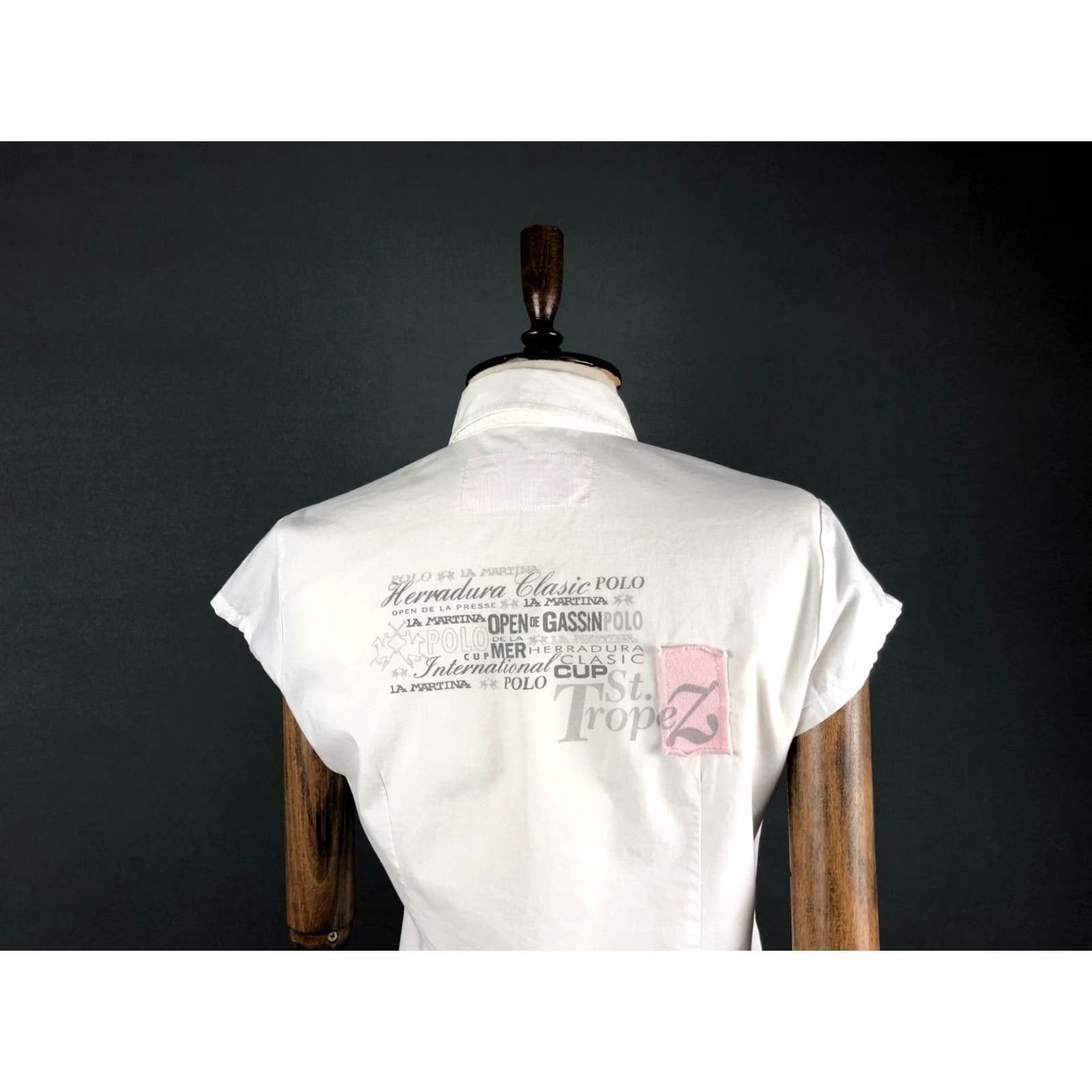 La Martina LA MARTINA Women's Blouse Shirt White Cotton Short Sleeve Size 3 Size XS / US 0-2 / IT 36-38 - 4 Thumbnail