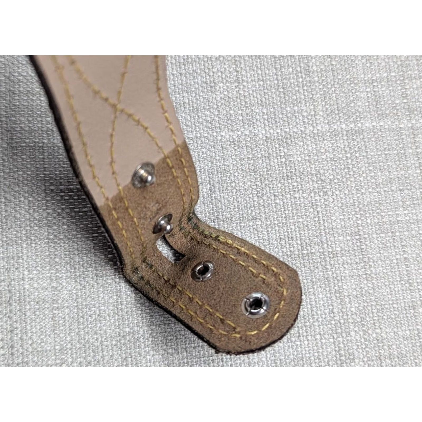 Vintage VINTAGE WESTER belt buckle SPLIT-SUEDE cowhide leather 30 brown STITCHED belt Mens Size 30 Brown Western style with buckle snaps 1930s 40s Size 30 - 3 Thumbnail
