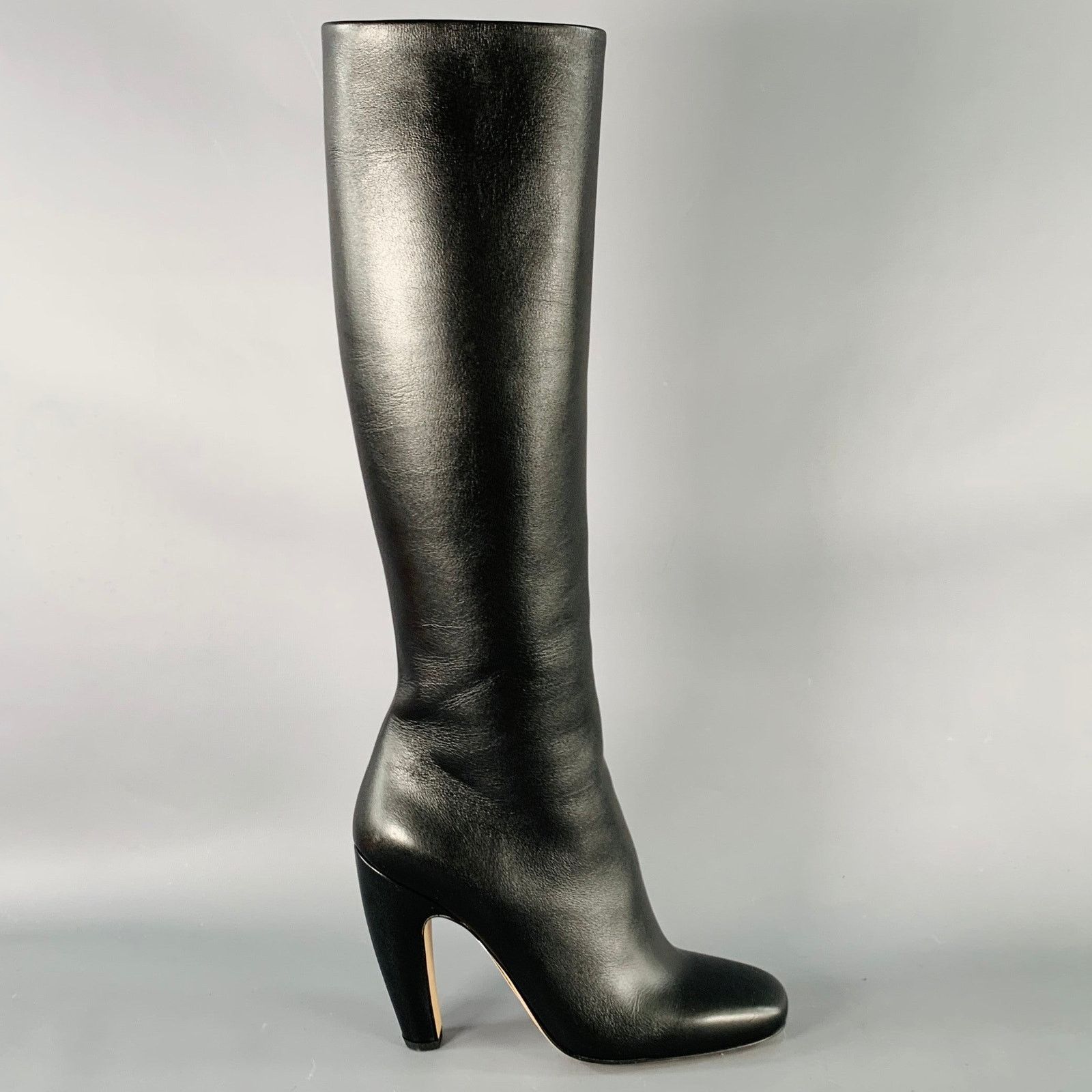 Bottega Veneta BOTTEGA VENETA Fall 2022 8 Black Leather Side Zipper Boots Size US 8 / IT 38 - 2 Thumbnail
