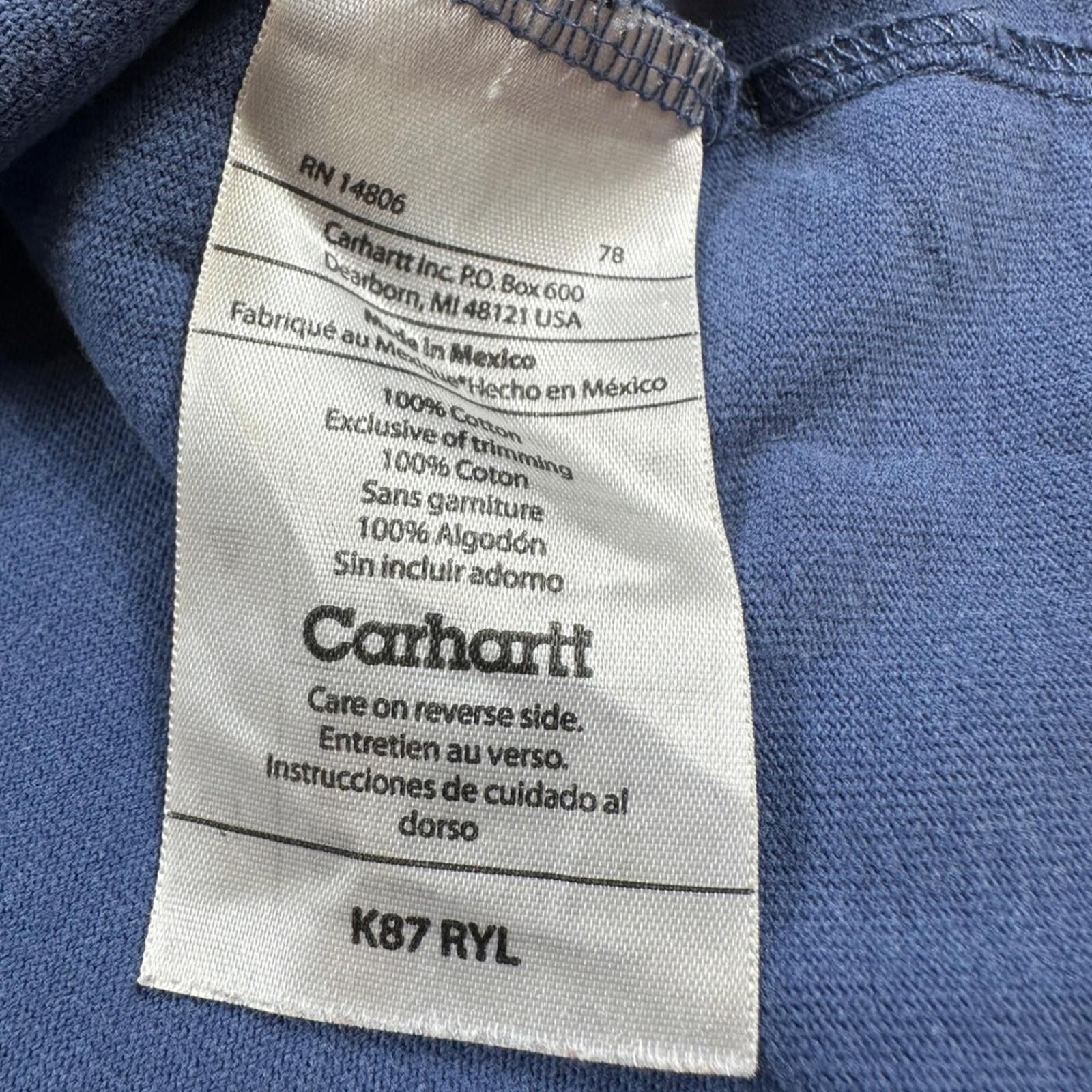 Carhartt Carhartt K87 Royal Blue Pocket T Shirt Mens XL Workwear Size US XL / EU 56 / 4 - 5 Thumbnail