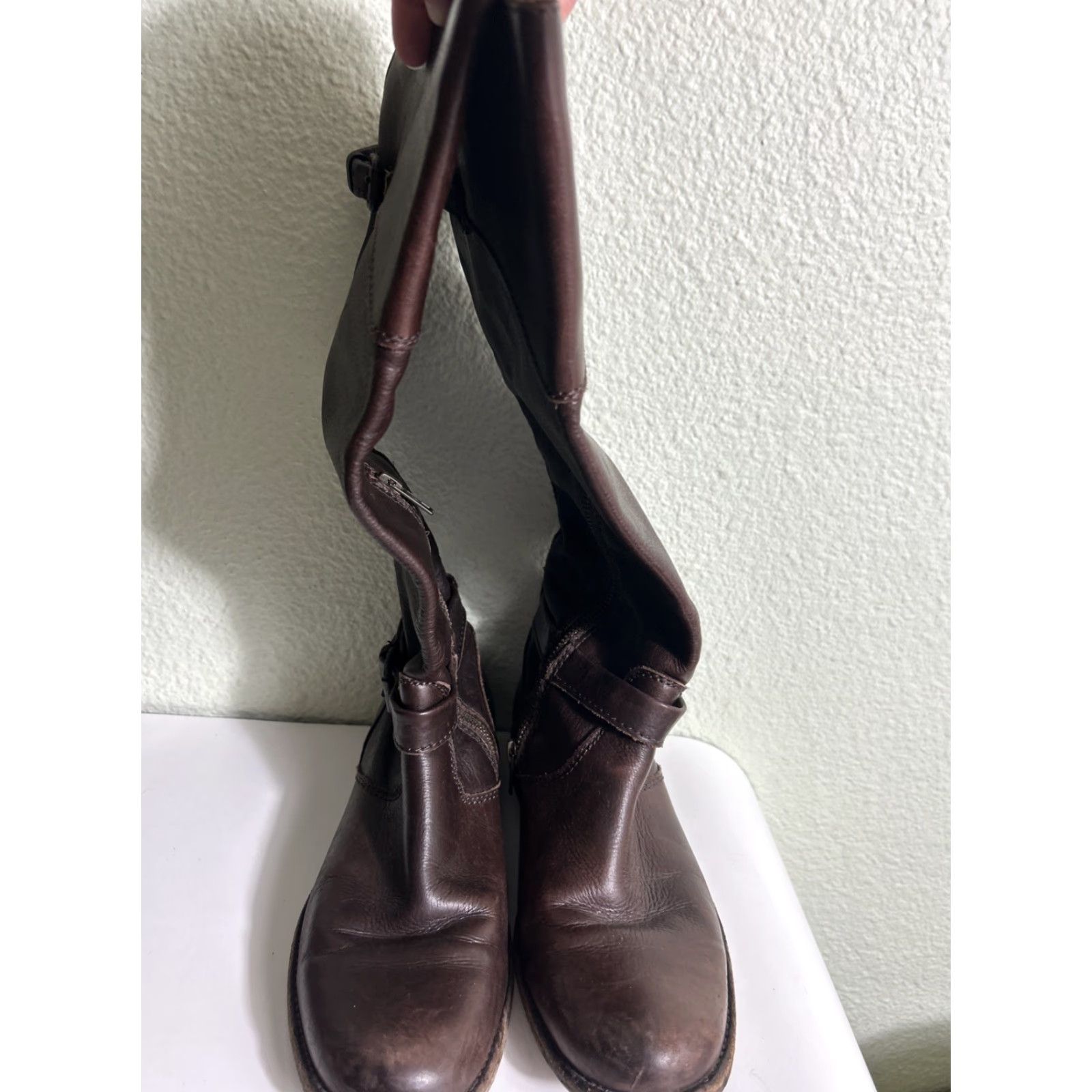 Frye Frye Boots Knee-High Brown Leather Pull On 8B Women’s Shaft Knee-High Casual, Workwear, Party/Cocktail, Business Size US 8 / IT 38 - 5 Thumbnail
