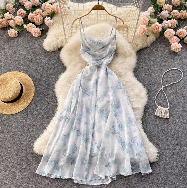 Handmade × Japanese Brand × Vintage Women Floral Strap Dress Backless Party Dress Size S / US 4 / IT 40 - 1 Thumbnail