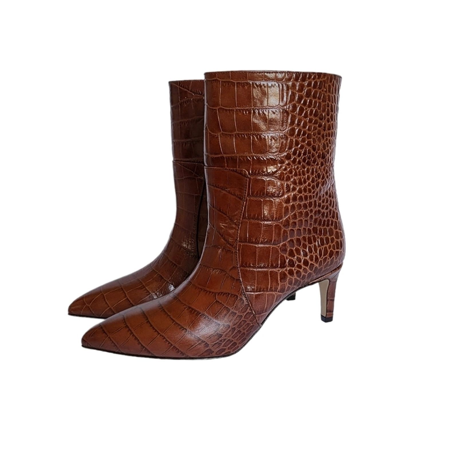 Paris Texas Paris Texas Moc Croco Seamed Mid Heel Ankle Boots Brown 35 Size US 5 / IT 35 - 2 Thumbnail