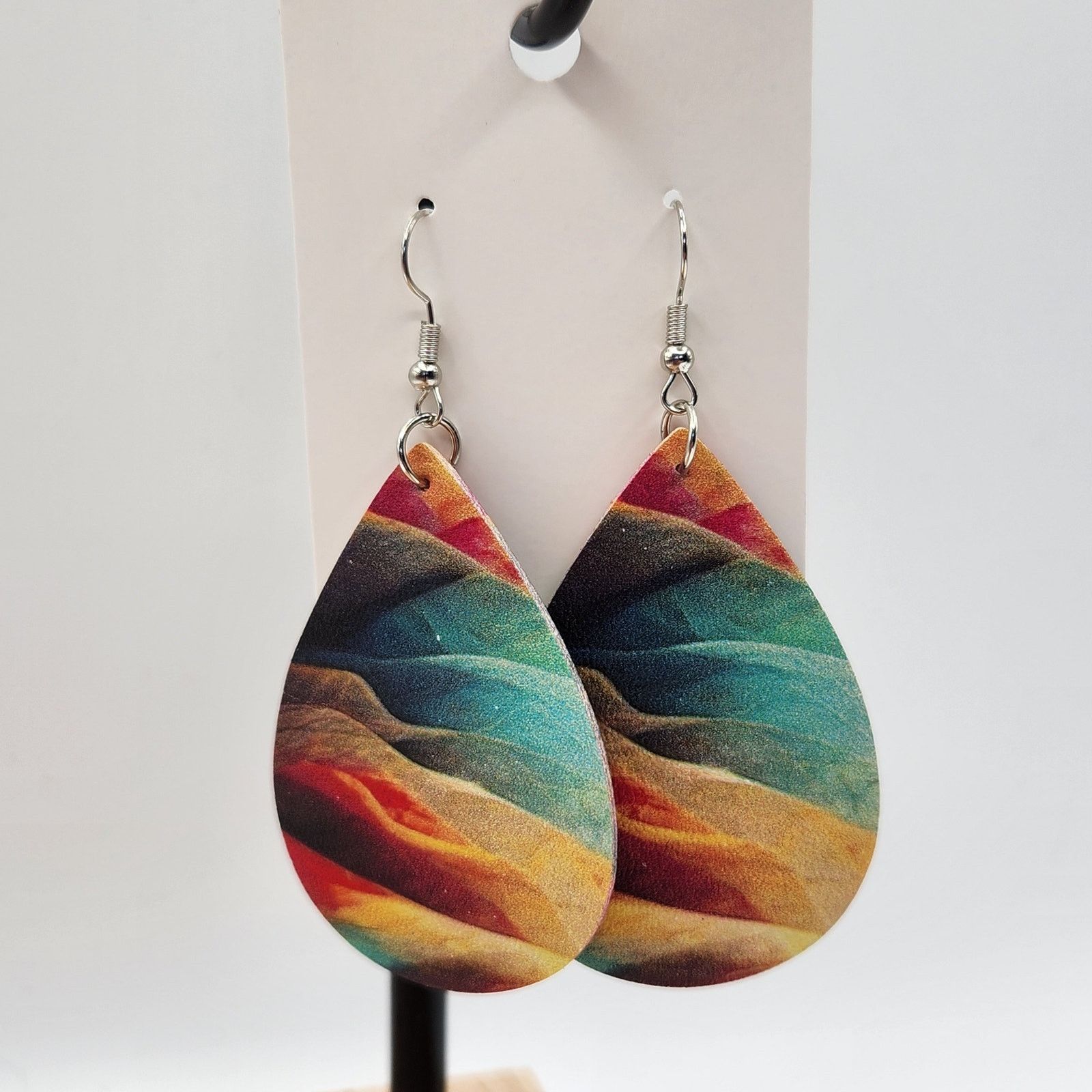 Other Multi-Colored Faux Leather Teardrop Earrings New Size ONE SIZE - 2 Thumbnail